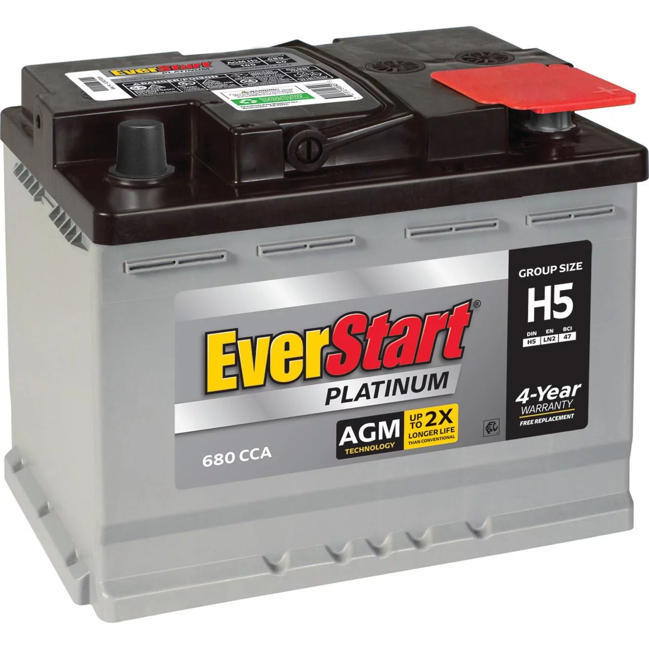 EverStart Platinum BOXED AGM Automotive Battery, Group Size H5 / LN2 / 47 12 Volt, 680 CCA - Inhomebuy