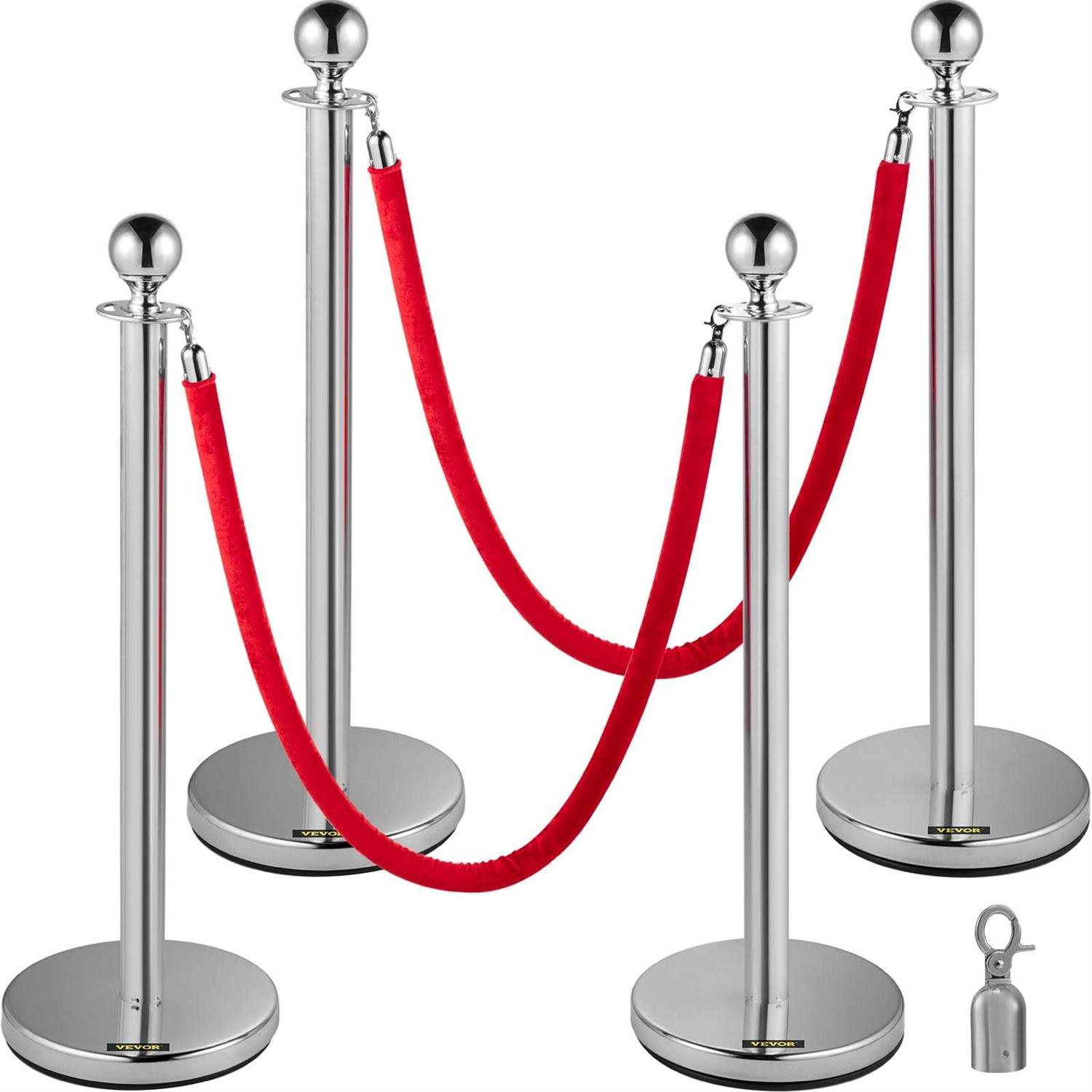 VEVOR Red Rope Stanchion Crowd Control - Inhomebuy