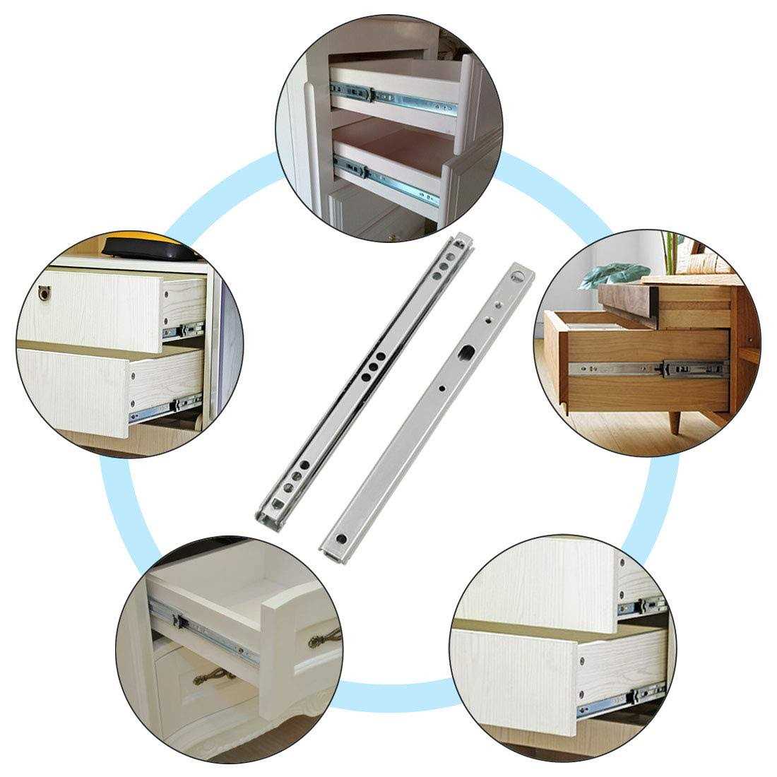 yoohey Metal Drawer Slides Ball Bearing Two Way Slide Track Rail 0.7 inch Wide - Inhomebuy