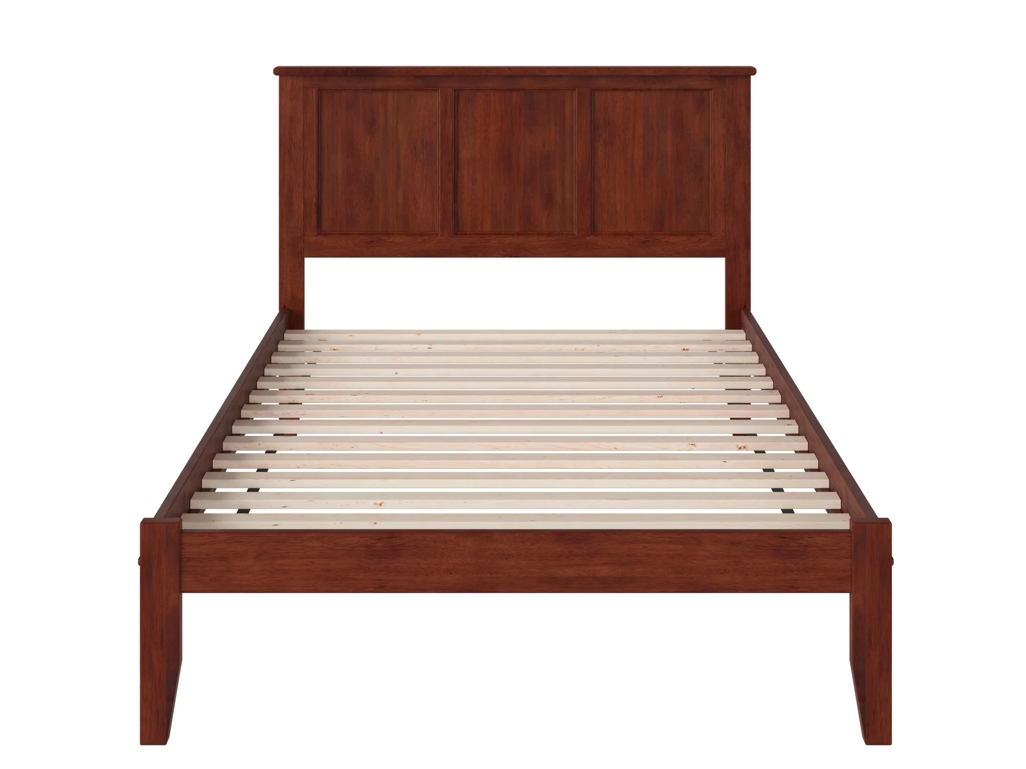 AFI Madison Full Solid Wood Platform Bed with Panel Headboard in Walnut - Inhomebuy