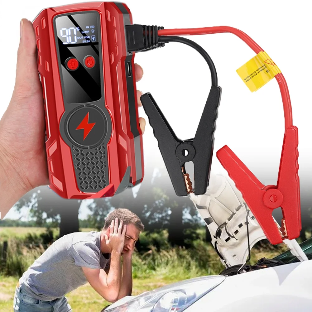 Car Jump Starter,5000A Peak 99800mAh Battery Jump Starter, 12V Car Battery Charger, Auto Battery Booster w/ LCD Display & 3 LED Modes, Portable Power Bank Charger - Inhomebuy