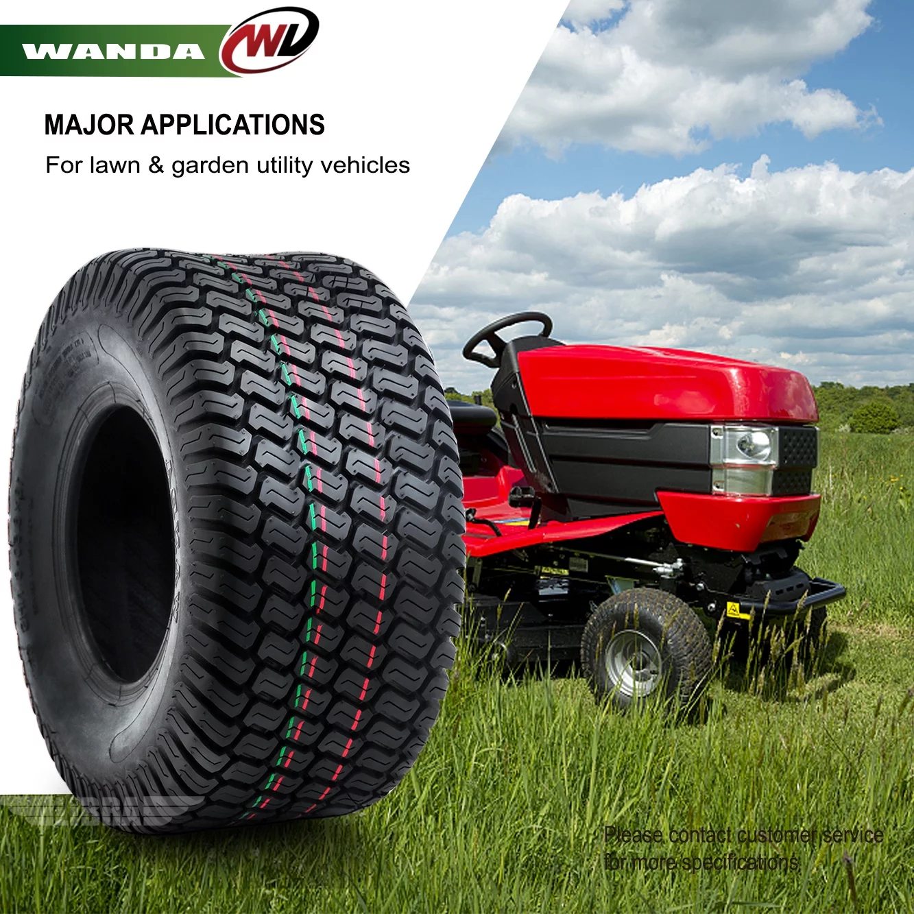 2 New WANDA 18x8.50-8 Lawn Mower Utility/Golf Cart Turf Tires P332 -13028 - Inhomebuy