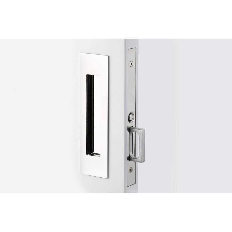 Emtek Mortise Pocket Door Hardware Narrow Modern Rectangular Keyed Pocket Door Mortise Lock 2153US26138 - Inhomebuy