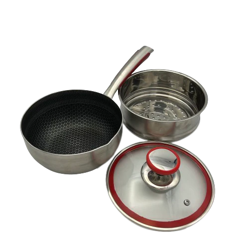 Healthy Bear Targu Hybrid Sauce Pan: 18cm with glass lid | BC-HW18SPG - Inhomebuy