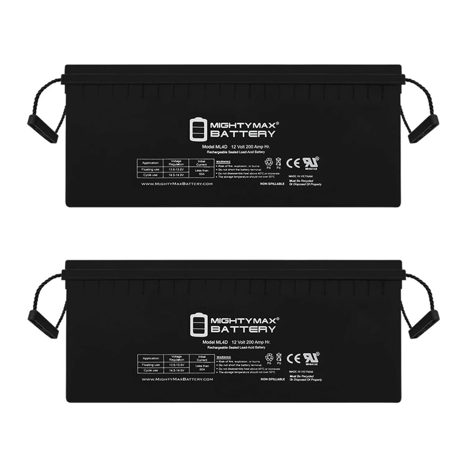 12v 200ah Battery Replaces Solar Power Battery - Deep Cycle - 2 Pack - Inhomebuy
