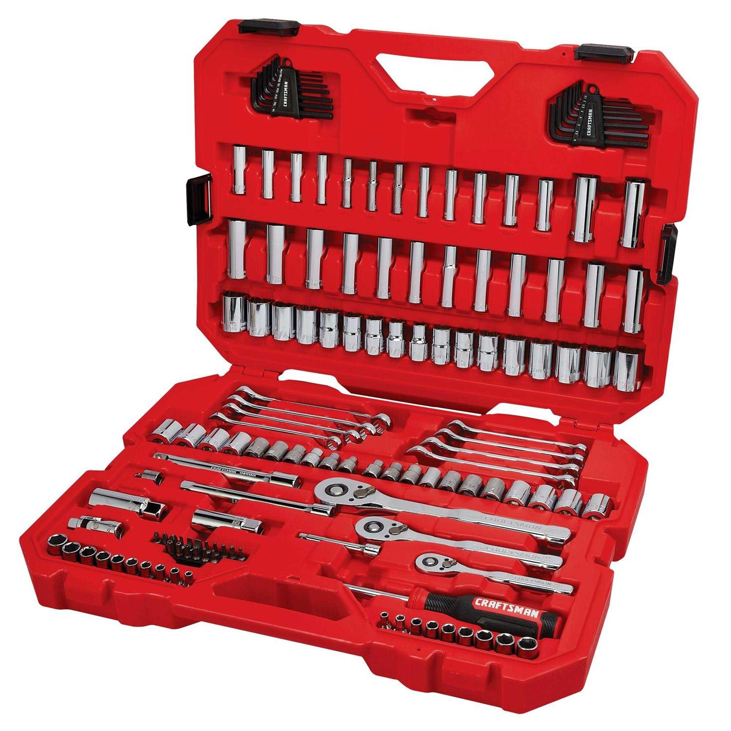 Craftsman 130-Piece Standard and Metric Black Oxide Mechanics Tool Set - Inhomebuy