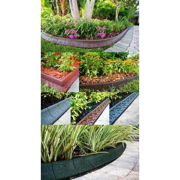 EcoBorder 4 ft Rubber Curb Landscape Edging - Inhomebuy