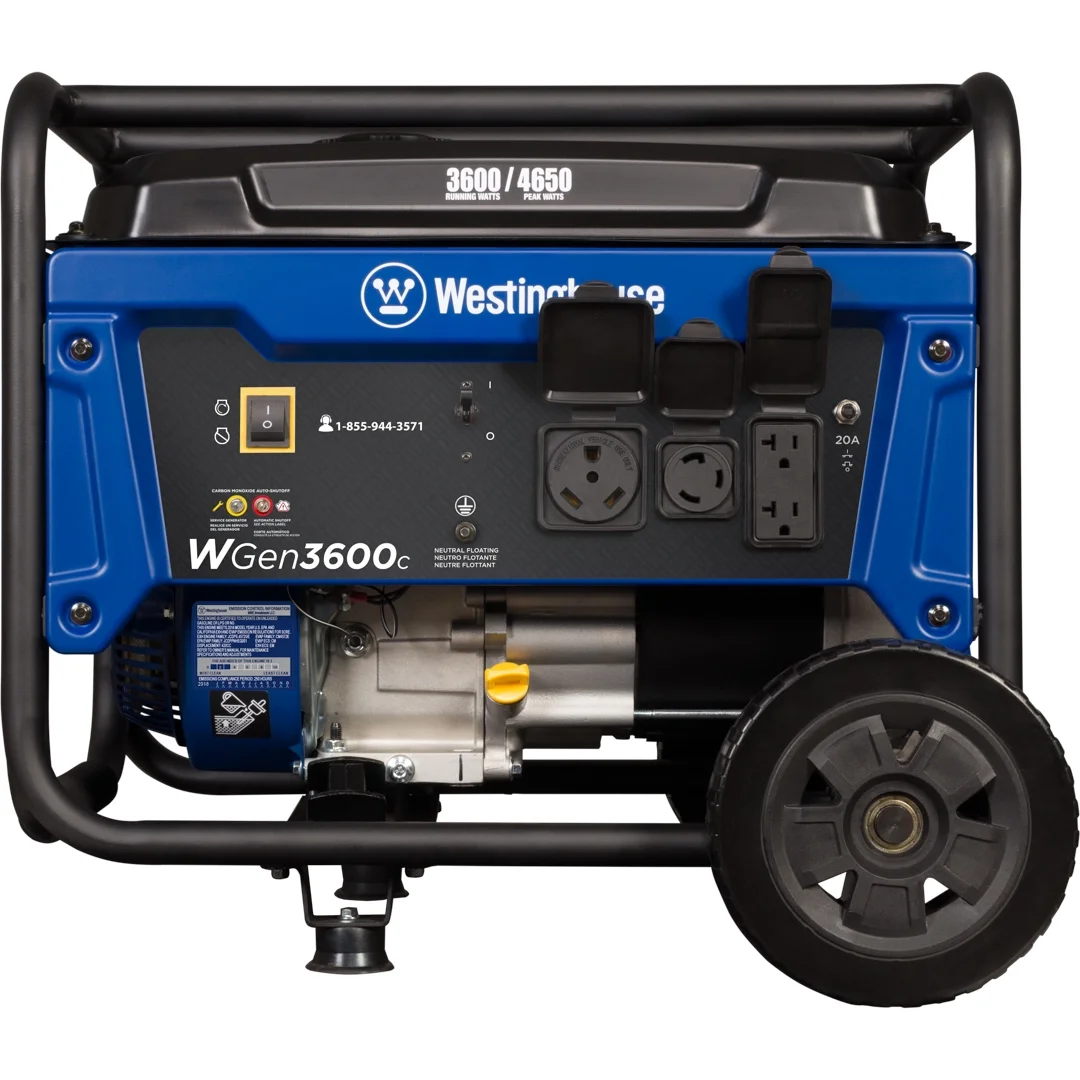 Westinghouse 4650 Peak Watt RV Ready Outlet, Gas Powered Portable Generator with CO Sensor - Inhomebuy