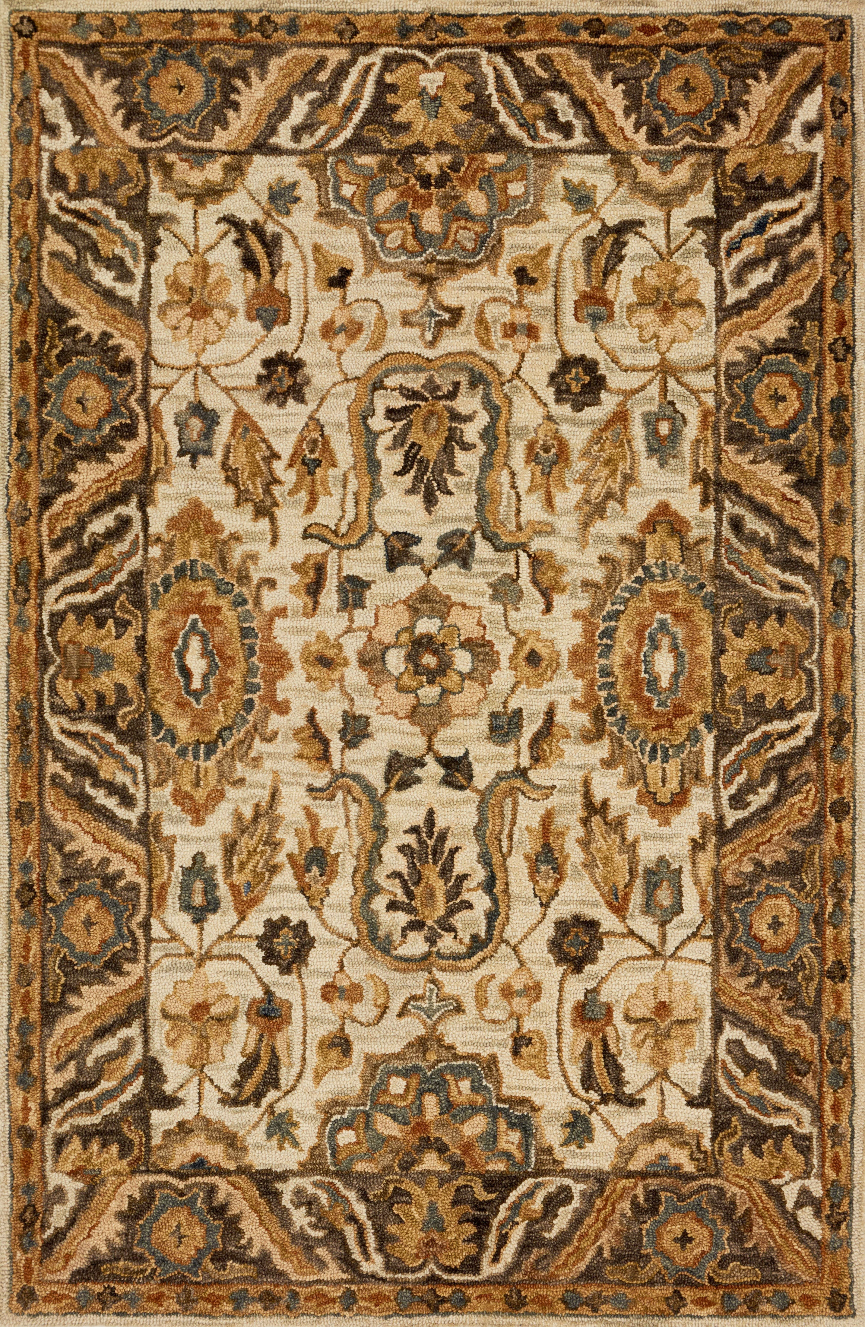 Loloi Rugs Victoria Collection Rug in Ivory, Dk Taupe - 9'3