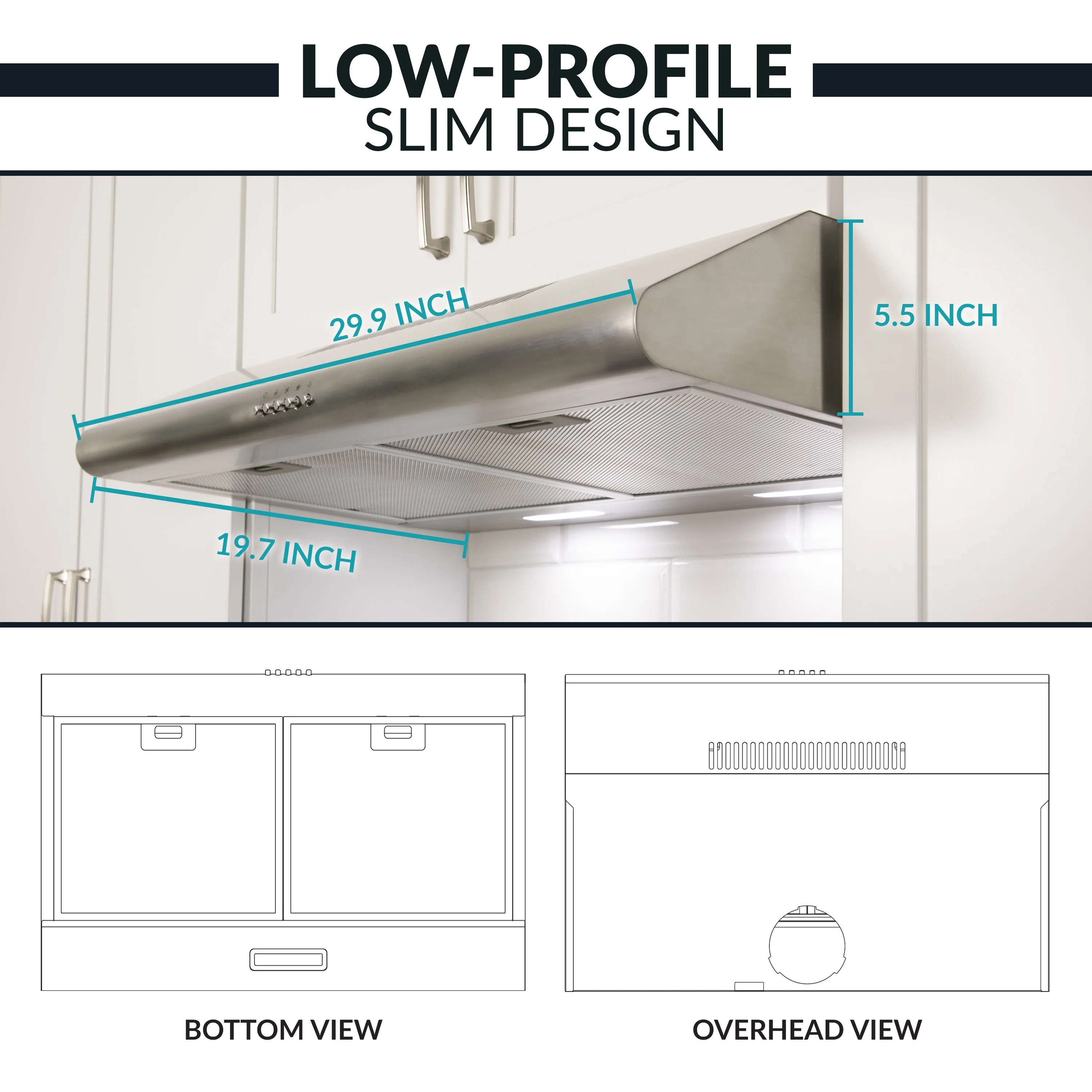 HomeCraft�?30-Inch Under the Cabinet Hood Range Exhaust Fan, Stainless Steel - Inhomebuy
