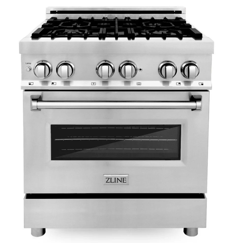 ZLINE Kitchen and Bath 30 in. Professional Gas Burner, Electric Oven Stainless Steel Range, RA30 - Inhomebuy