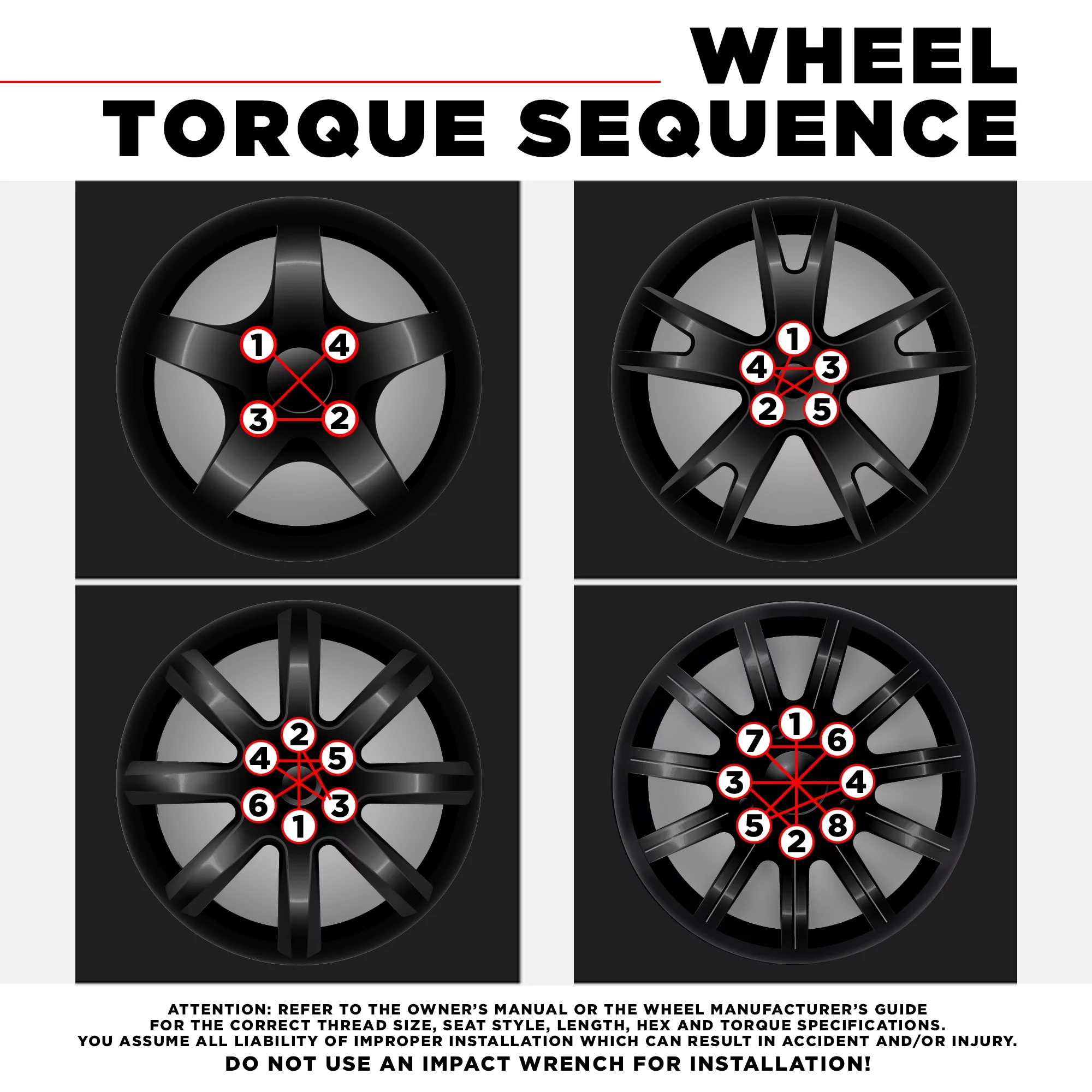 White Knight 963809LBK Black Chrome M14 x 1.50 Duplex Spline Lug Nut, 24 Pack - Inhomebuy