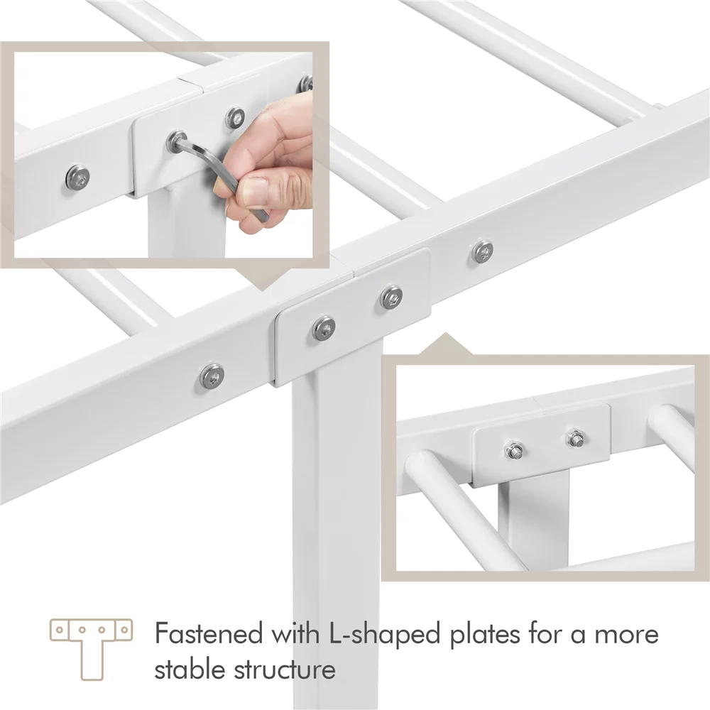 Yaheetech Metal Platform Bed Frame with Headboard and Footboard, Queen Size, Black - Inhomebuy