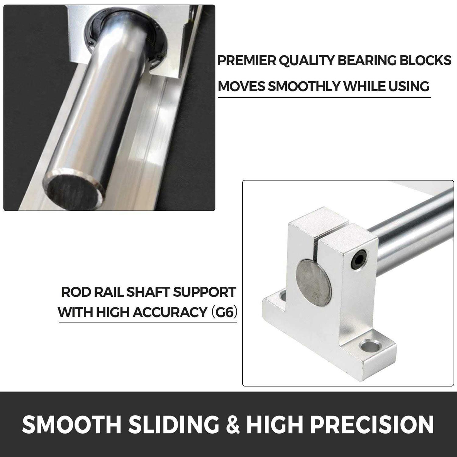 VEVOR Linear Rail Set, SBR20 2 PCS SBR20 4 PCS SBR20UU Slide Blocks, Linear - Inhomebuy