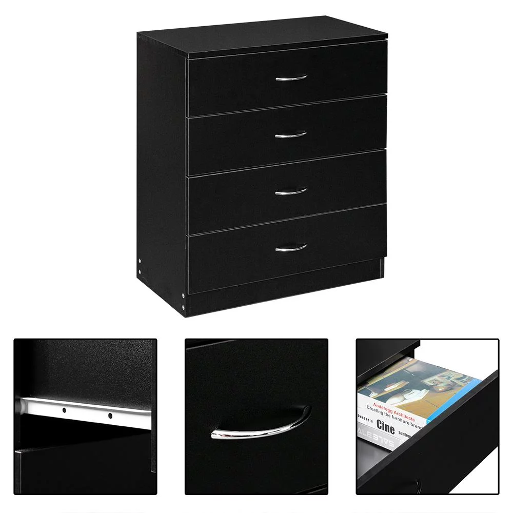 UBesGoo 4-Drawer Dresser Pure White with Metal Handles Bedside Night Stand Bedroom, White - Inhomebuy