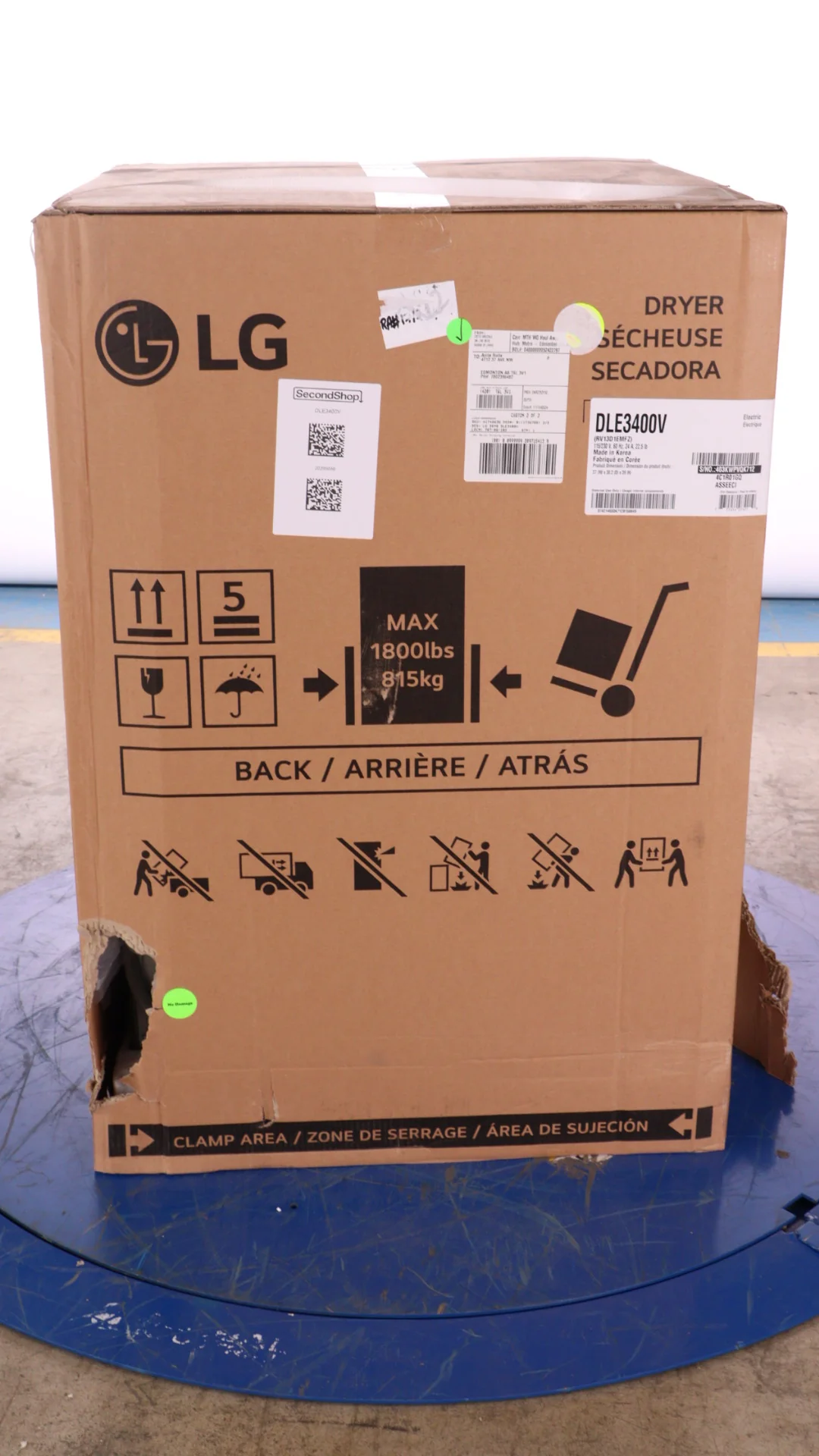 LG 7.4 CU. FT. GRAPHITE STEEL ULTRA LARGE CAPACITY ELECTRIC DRYER WITH SMARTDIAGNOSIS - DLE3400V - Inhomebuy