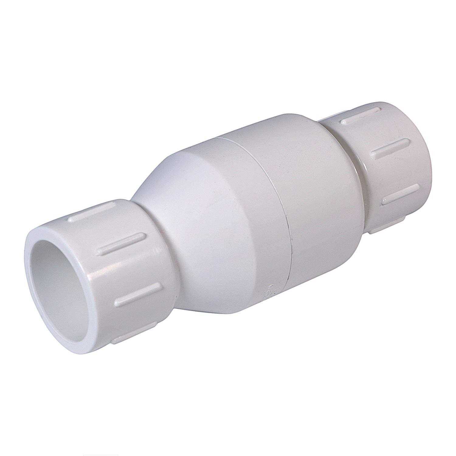 Midline Valve PVC Inline Check Valve for Backflow Prevention FIP White Plastic - Inhomebuy