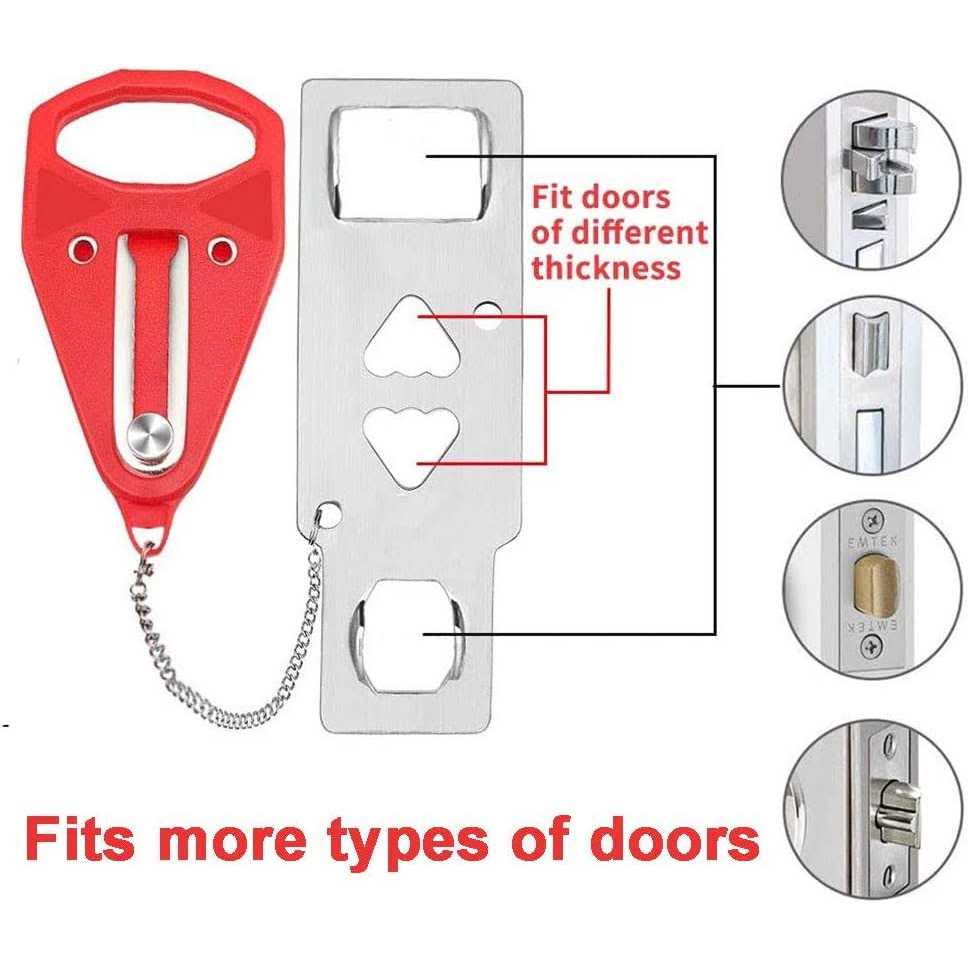 Portable Door Jammer for Travel Safety Anti-Slip Door Lock Stopper Security Device - Inhomebuy