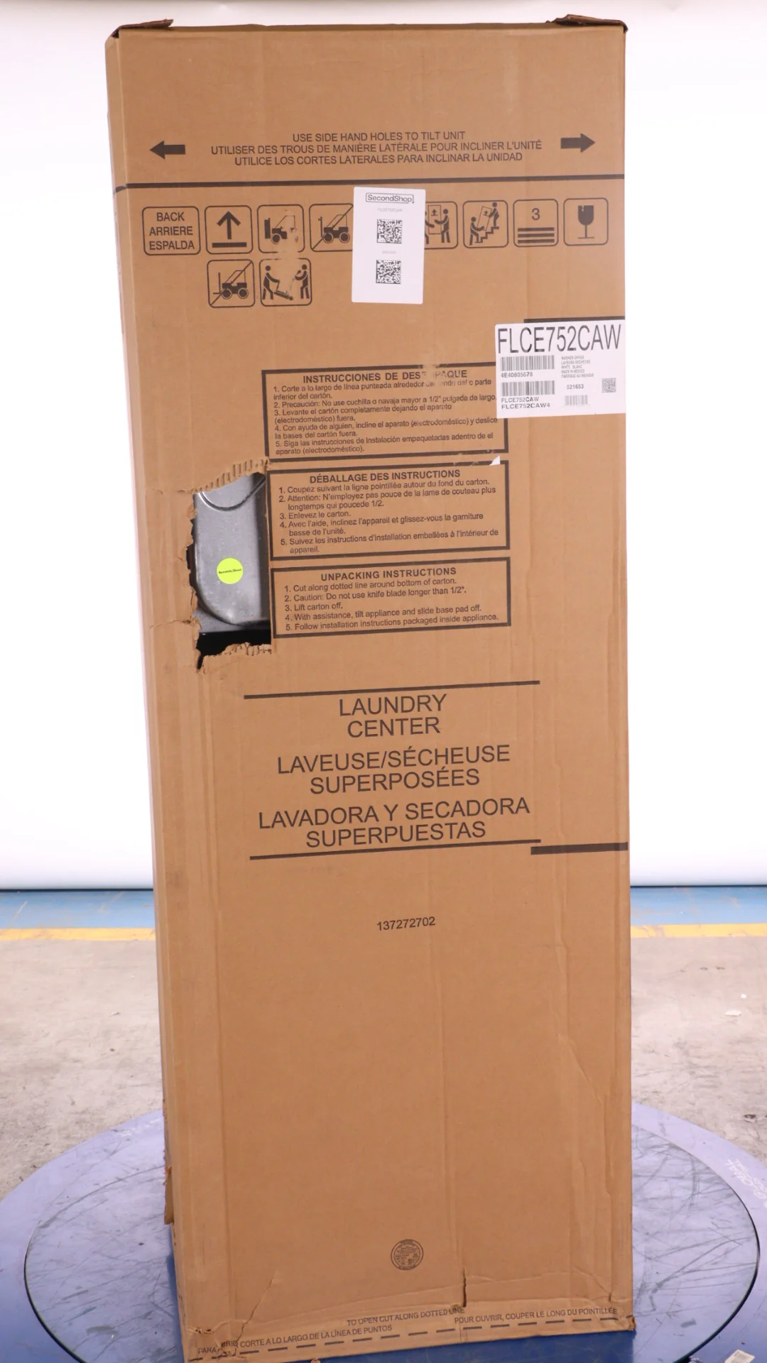 FRIGIDAIRE 27 IN. WHITE ELECTRIC 4.5 CU. FT. IEC WASHER AND 5.5 CU. FT. DRYER LAUNDRY CENTRE - FLCE7 - Inhomebuy