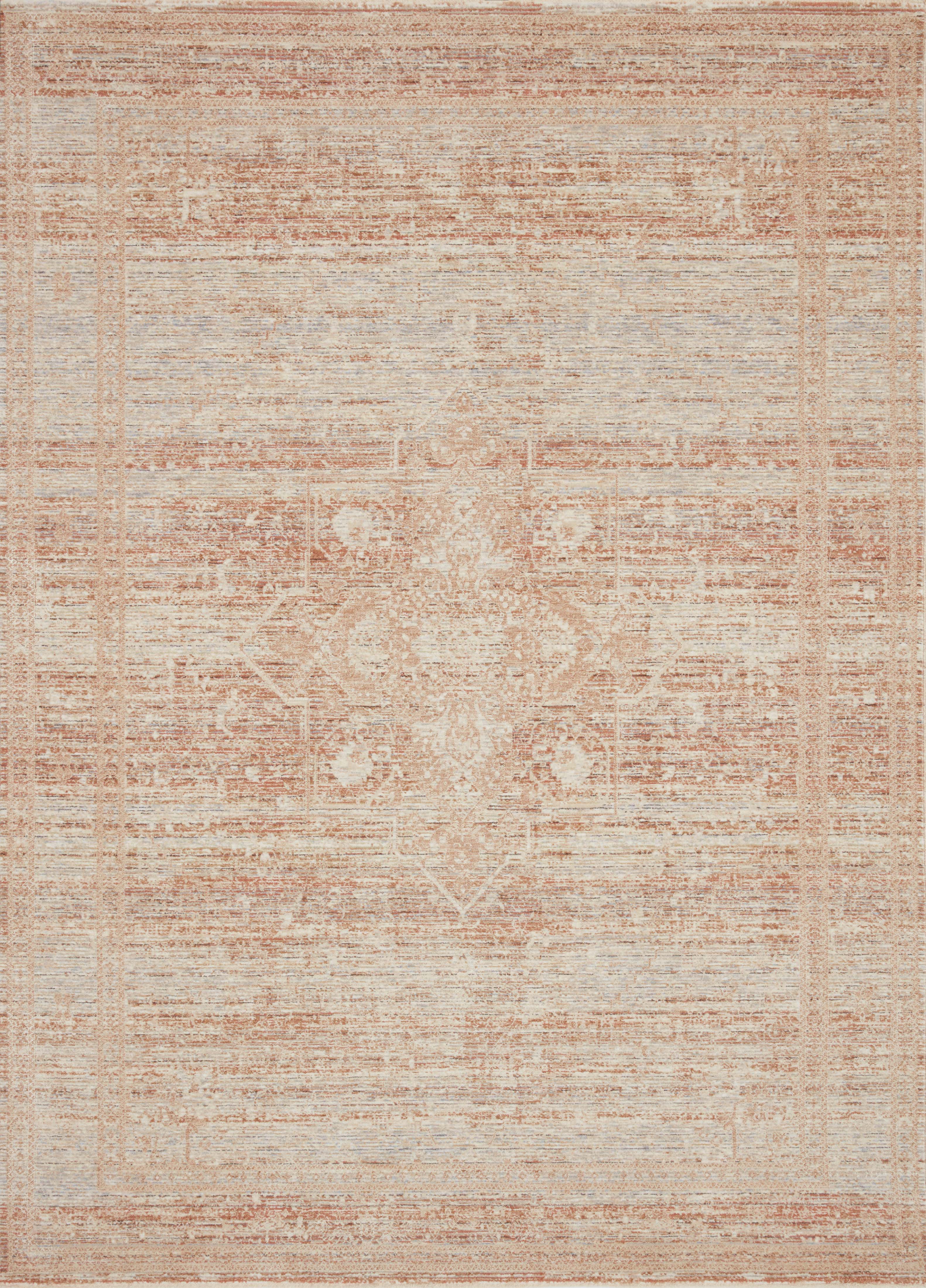 Loloi Rugs Faye Collection Rug in Terracotta, Sky - 9'6