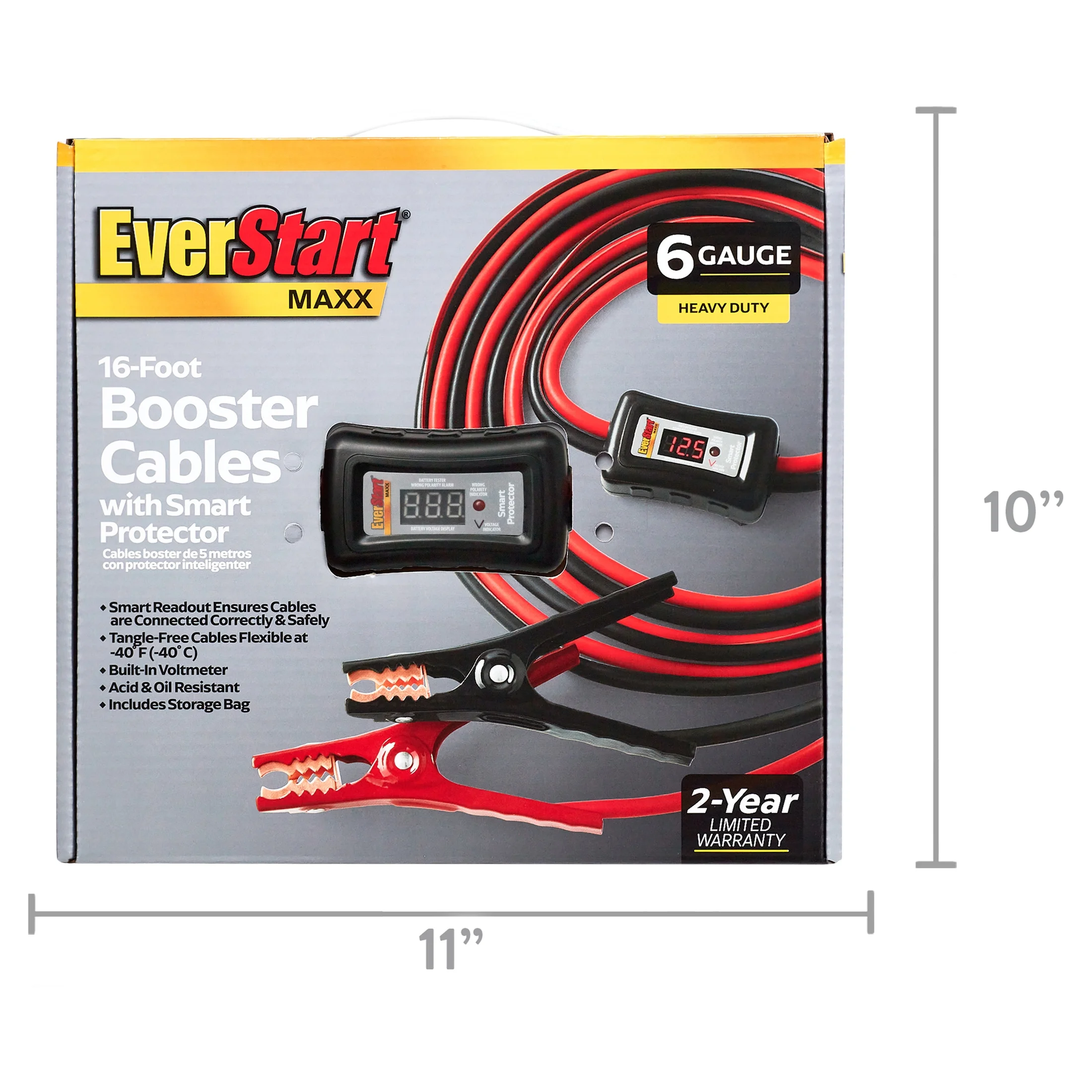 EverStart Maxx 6-Gauge Heavy Duty 16-Foot Booster Cables with Smart Protector - Inhomebuy