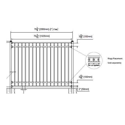 Xcel Black Steel Anti-Rust Fence Gate Flat End Pickets 4ft W x 5ft H - Inhomebuy