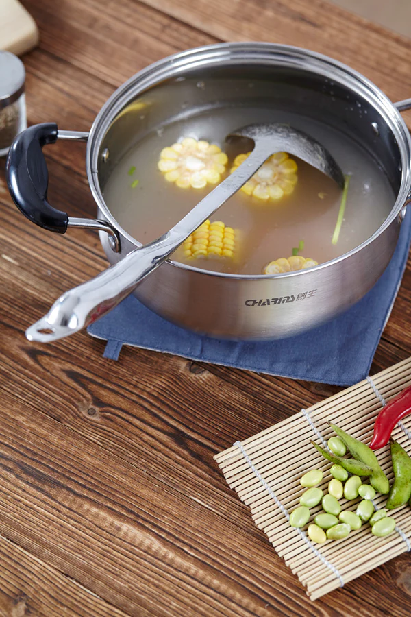 Charms Stainless-Steel Casserole Pot with Glass Lid |24JBC10| 24cm - Inhomebuy