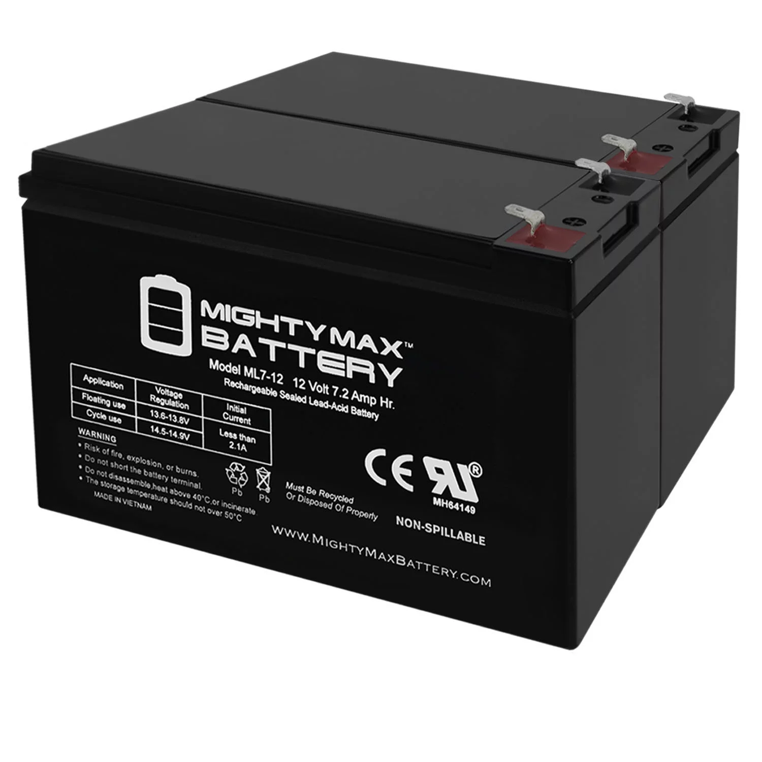 12 Volt 7 Amp Hour Alarm Battery - Inhomebuy