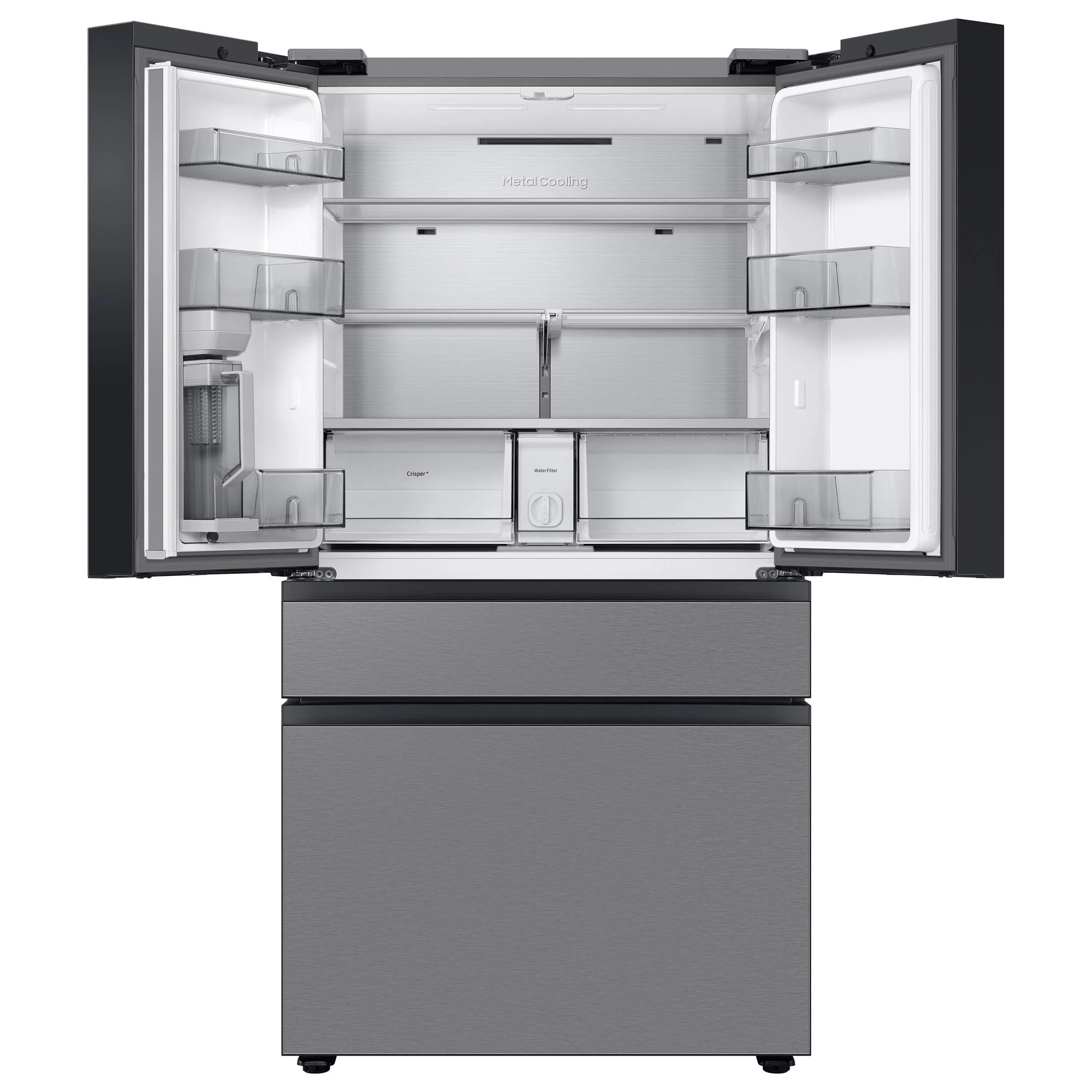 SAMSUNG BESPOKE 36 IN. 22.9 CU. FT. STAINLESS STEEL 4 DOOR FRENCH DOOR COUNTER DEPTH REFRIGERATOR WI - Inhomebuy