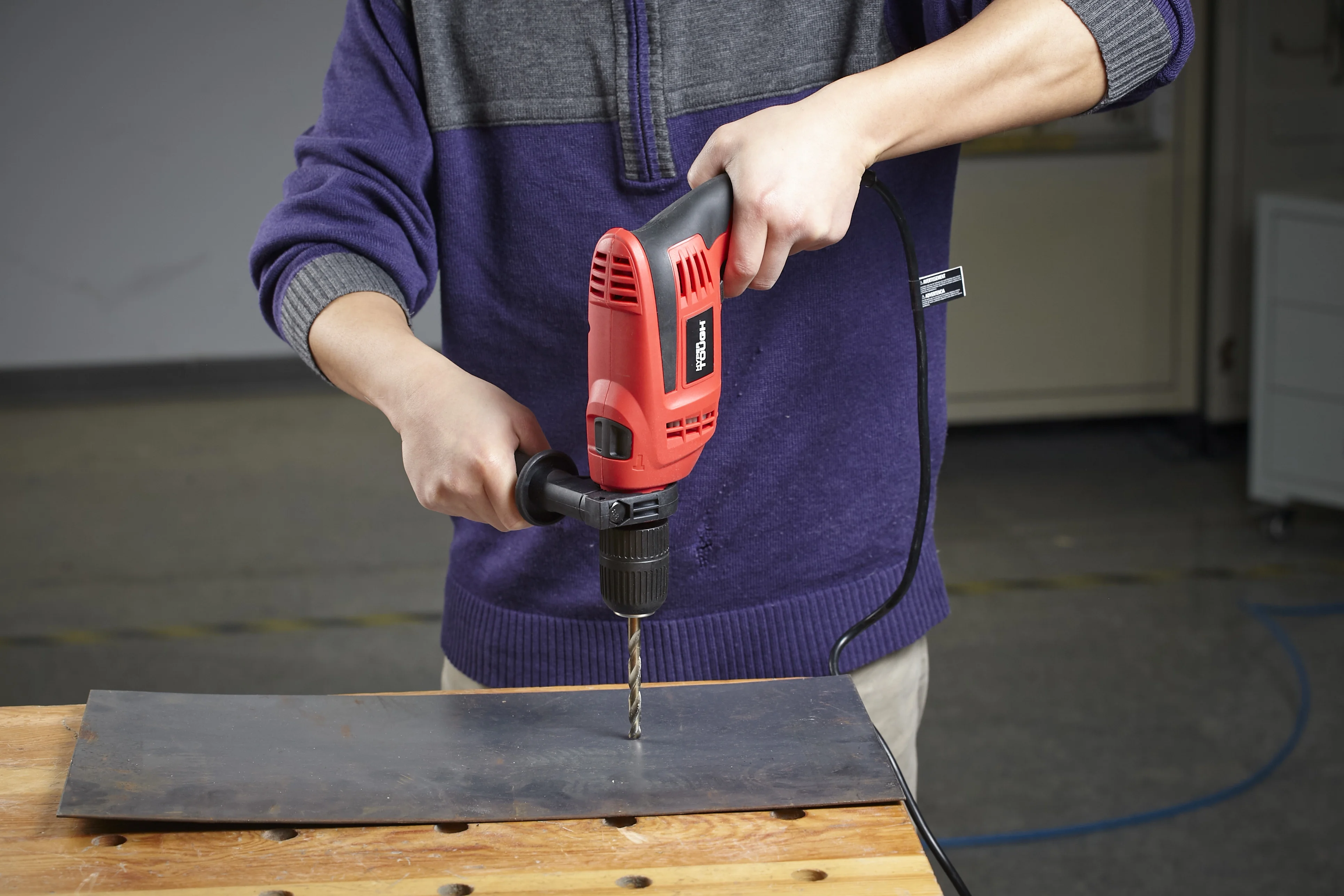 Hyper Tough 6-Amp 1/2-Inch Corded Hammer Drill, Keyless Chuck, DL1137 - Inhomebuy