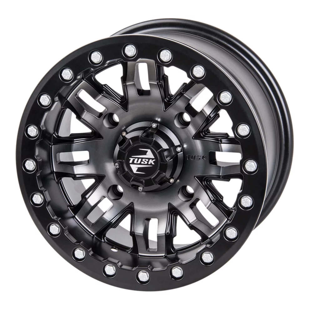 4/137 Tusk Teton Beadlock Wheel 15x7 5.0 + 2.0 Gun Metal/Black For CAN-AM Defender HD10 Pro Lone Star 2021-2022 - Inhomebuy