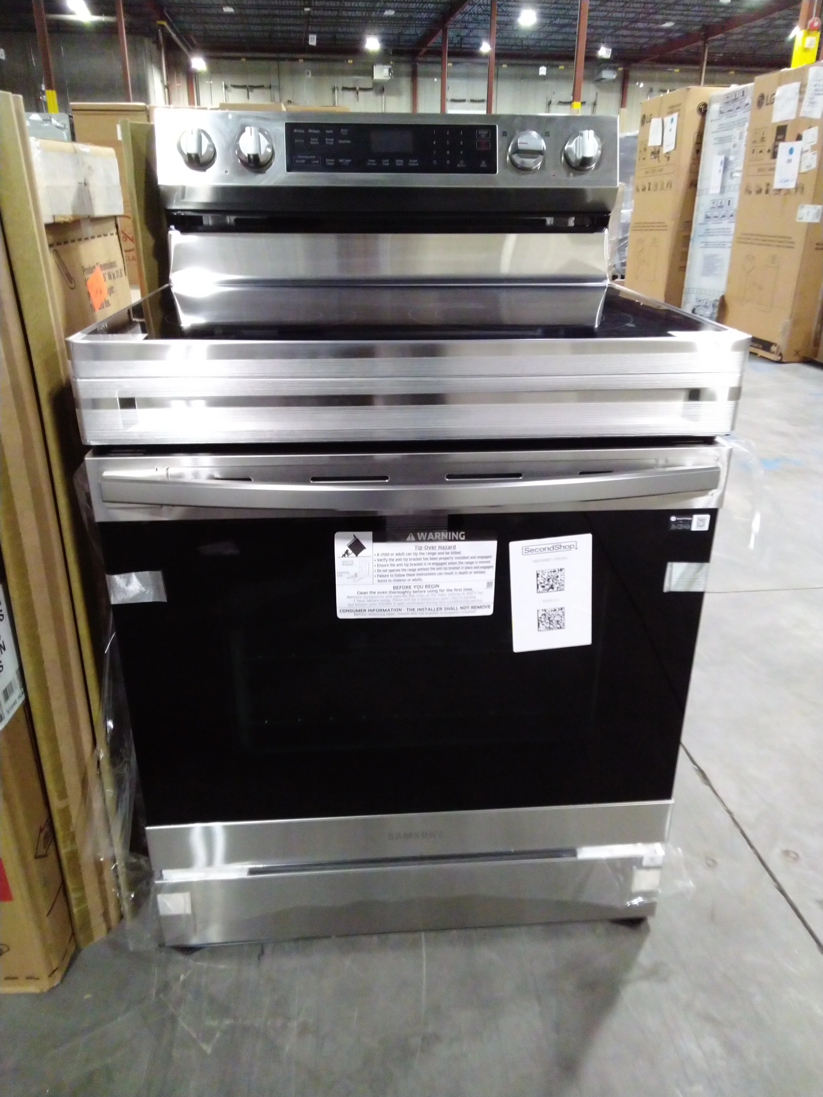 SAMSUNG 30 IN. 6.3 CU. FT. STAINLESS STEEL ELECTRIC RANGE WITH AIR FRY AND BUILT-IN WI-FI - NE63A651 - Inhomebuy