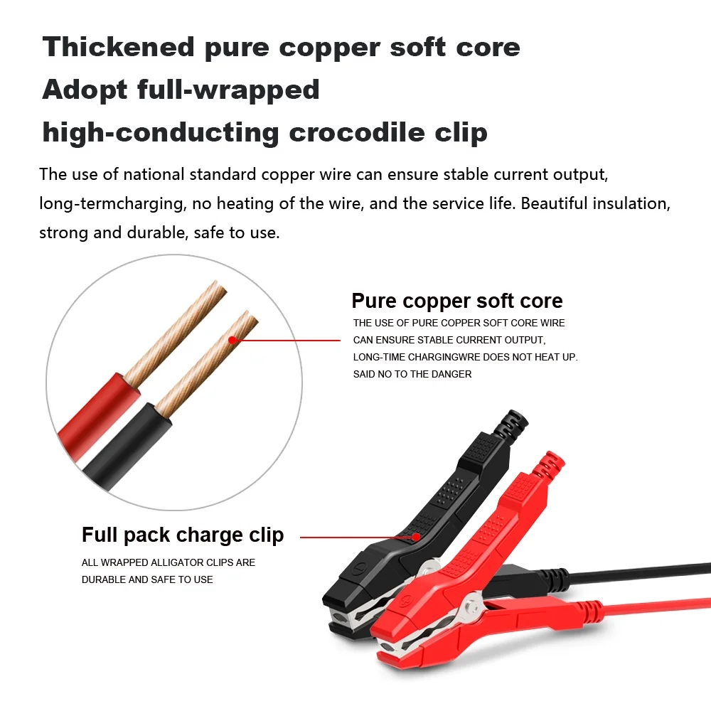 FOXSUR Car Battery Charger 12V 7A Maintainer Trickle Charger Motorcycle For Car Motorcycle Lawnmower Boat AGM Lead Acid LiFePO4 - Inhomebuy