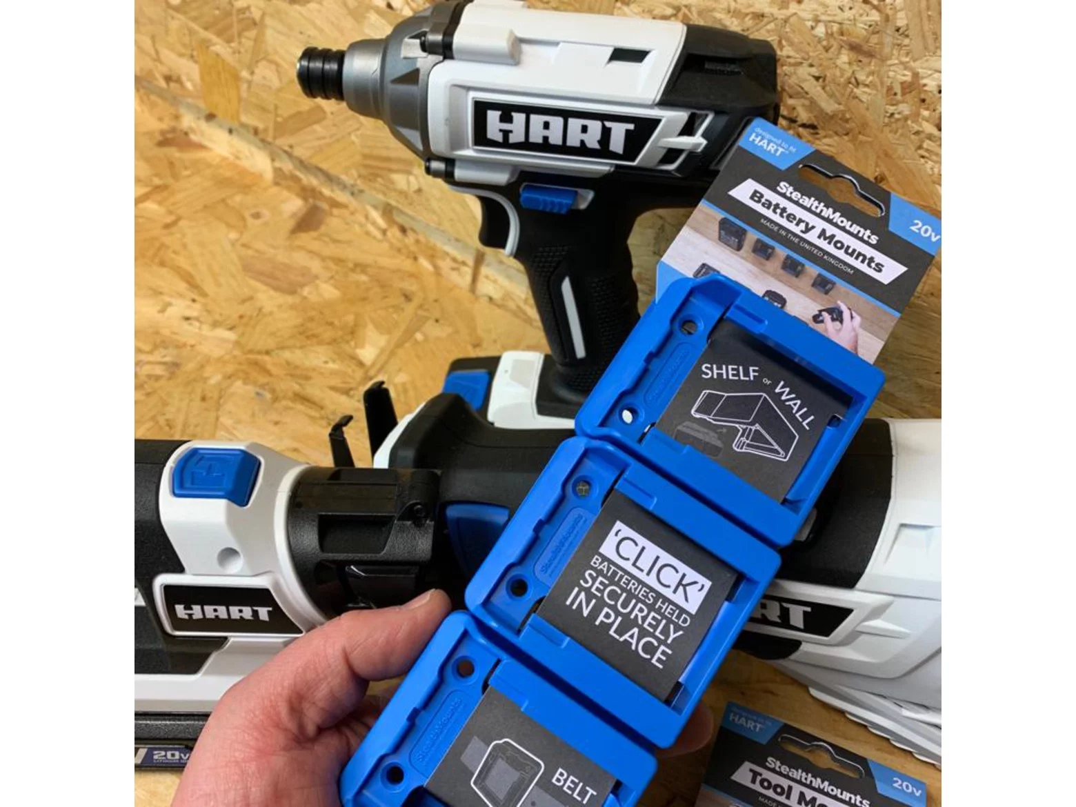 Stealthmounts Blue Hart Tool & Battery Mount Bundle - Inhomebuy