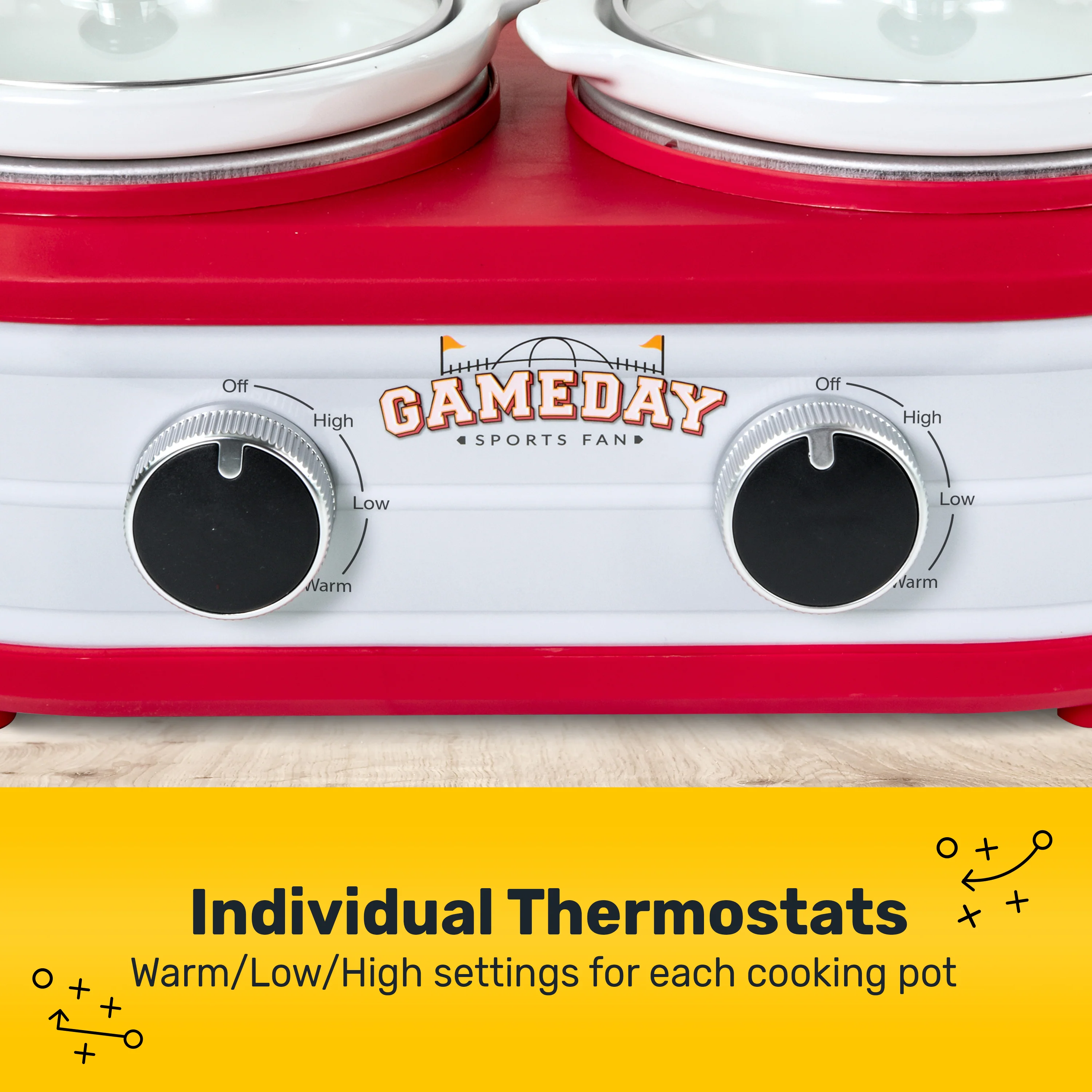 Game Day 1.25 Qt. Two-Section Slow Cooker - Inhomebuy