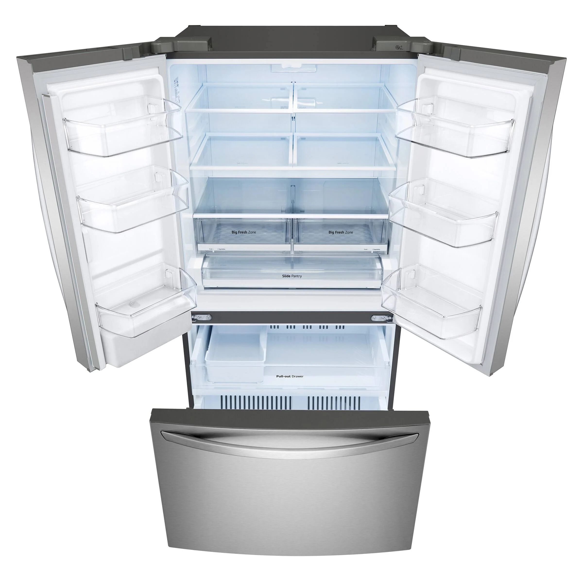 LG 36 IN. 29 CU. FT. SMUDGE-RESISTANT STAINLESS STEEL FRENCH DOOR WITH SLIM DESIGN EXTERNAL WATER DI - Inhomebuy