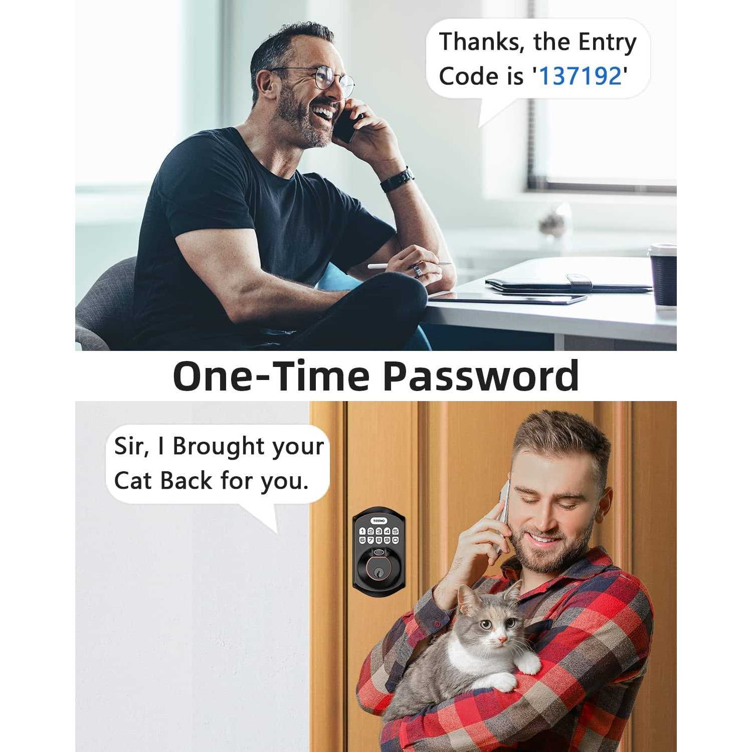 TEEHO TE002 Fingerprint Door Lock Keyless Entry Door Lock with Keypad - Inhomebuy