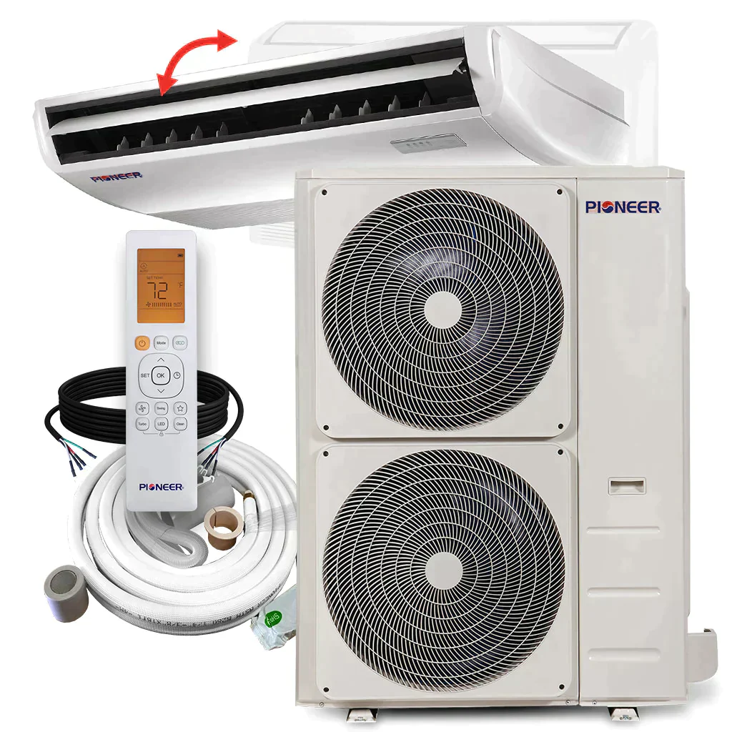 Pioneer® 48,000 BTU 18 SEER Floor/Ceiling Mini-Split Air Conditioner Heat Pump System Without Installation Kit, UYB048GMFILCBD-00 - Inhomebuy