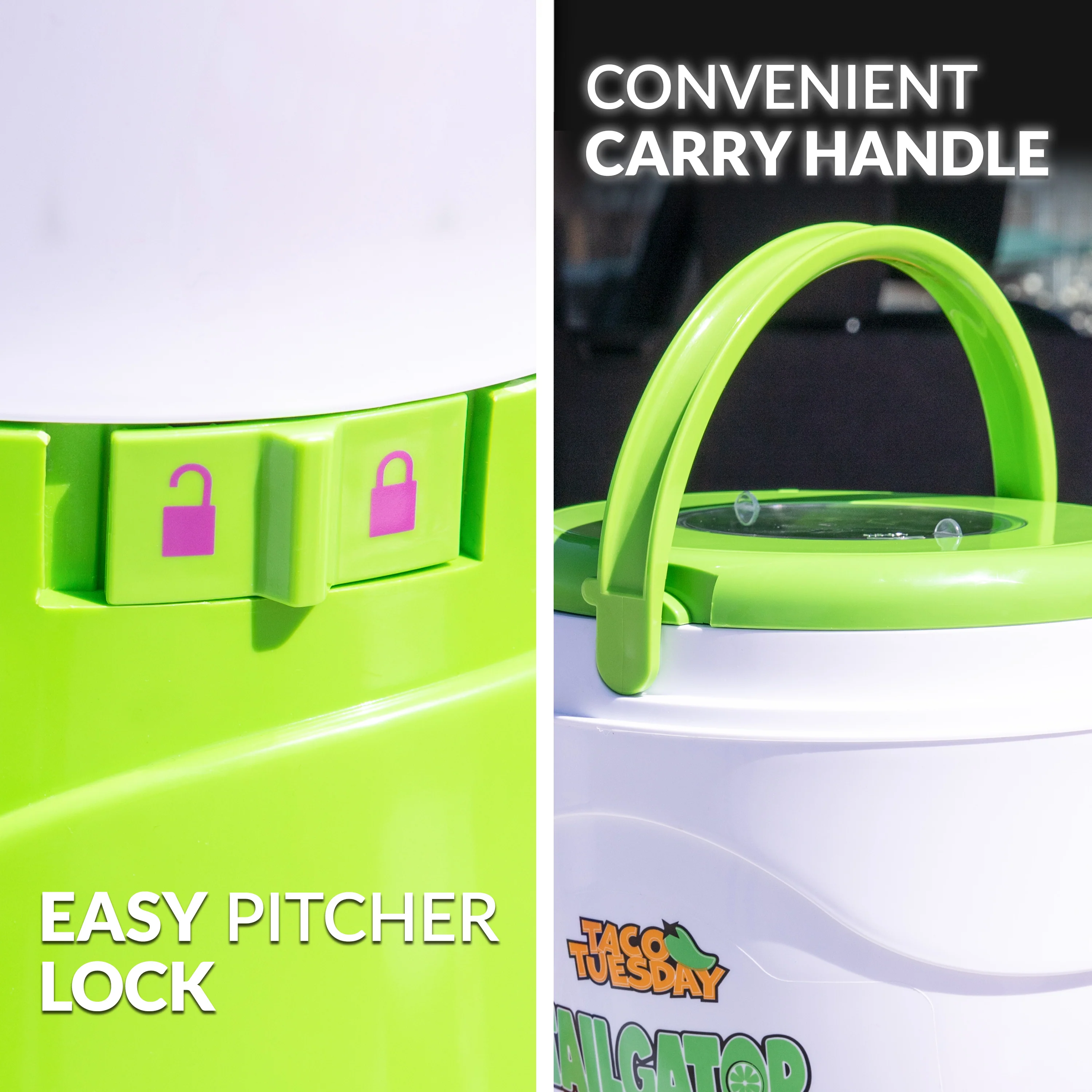 Taco Tuesday 1-Gallon AC/DC Tailgater Party Frozen Margarita & Slush Machine, Green - Inhomebuy