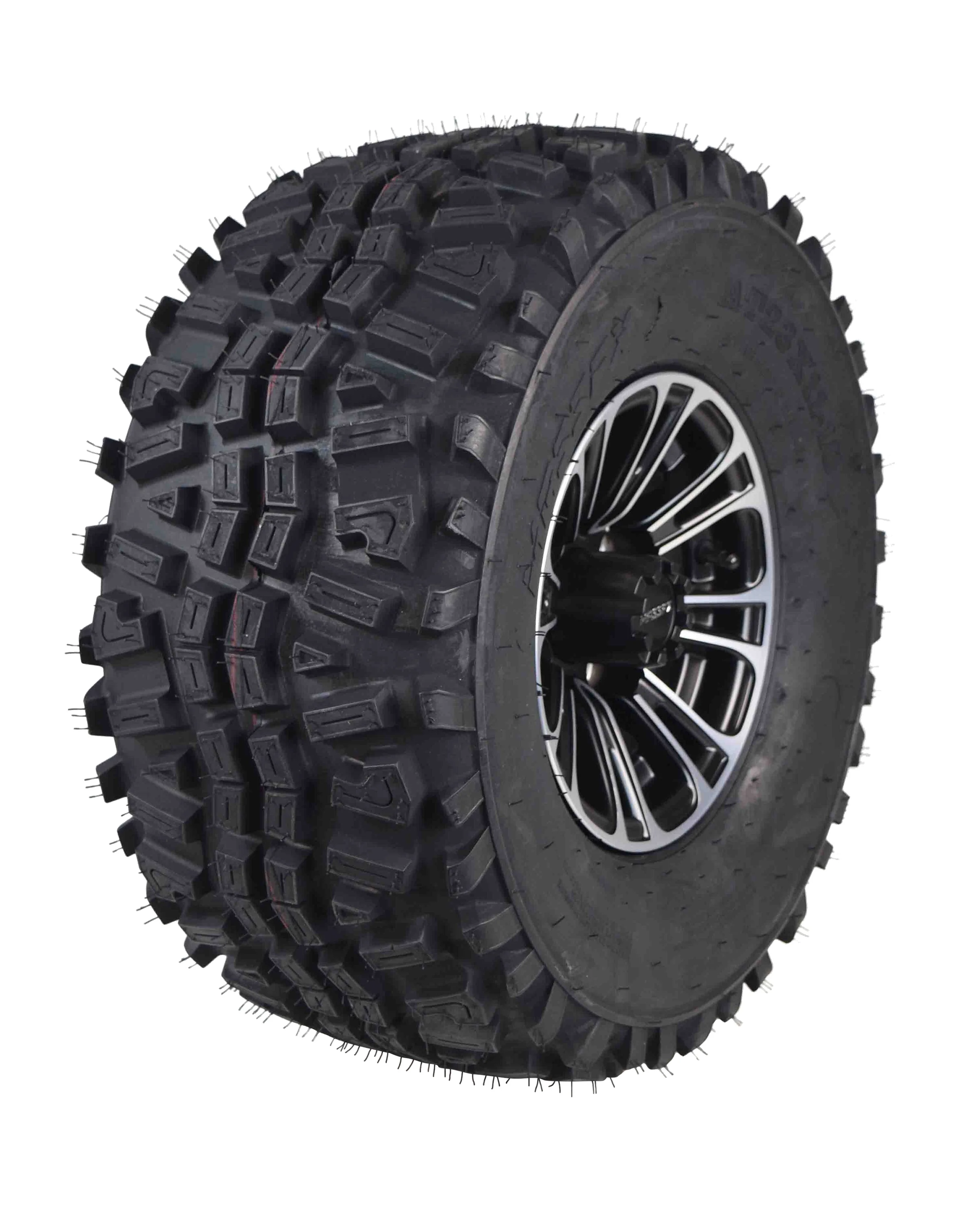 MASSFX 23x11-10 6 Ply Golf Cart Tire 23x11x10 & Black Wheel Kit A238 10x7 4/101.6 - Inhomebuy