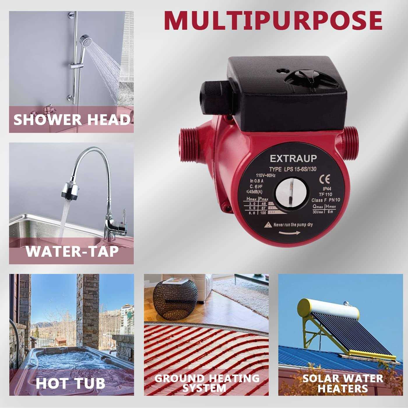 EXTRAUP 115Volt 1/2HP 1500 GPH Heavy Duty High Pressure Cast Iron Casing Water Transfer Utility Pump With Brass Connectors and Suction Strainer - Inhomebuy