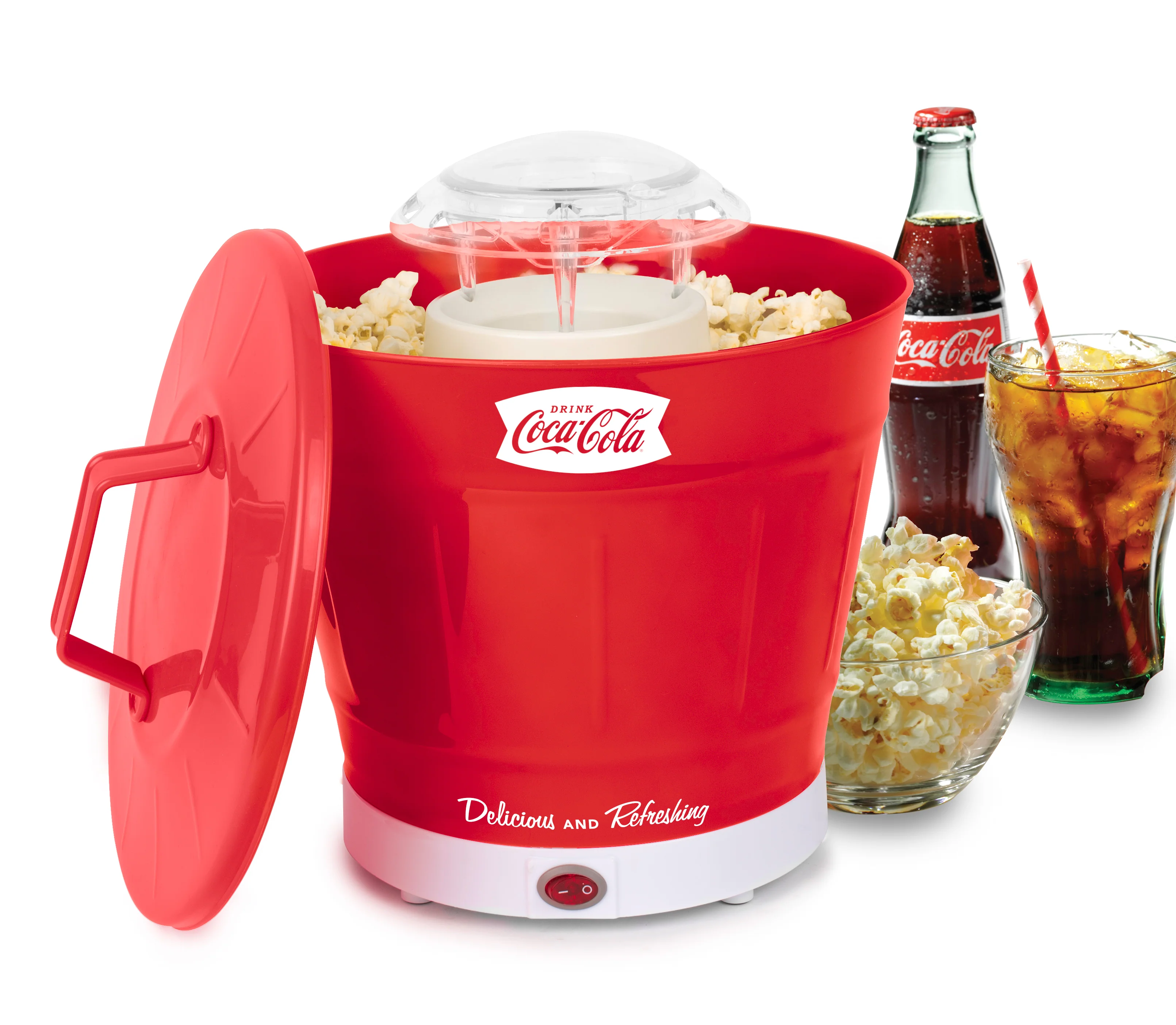 Coca-Cola Hot Air Popcorn Popper with Bucket - Inhomebuy