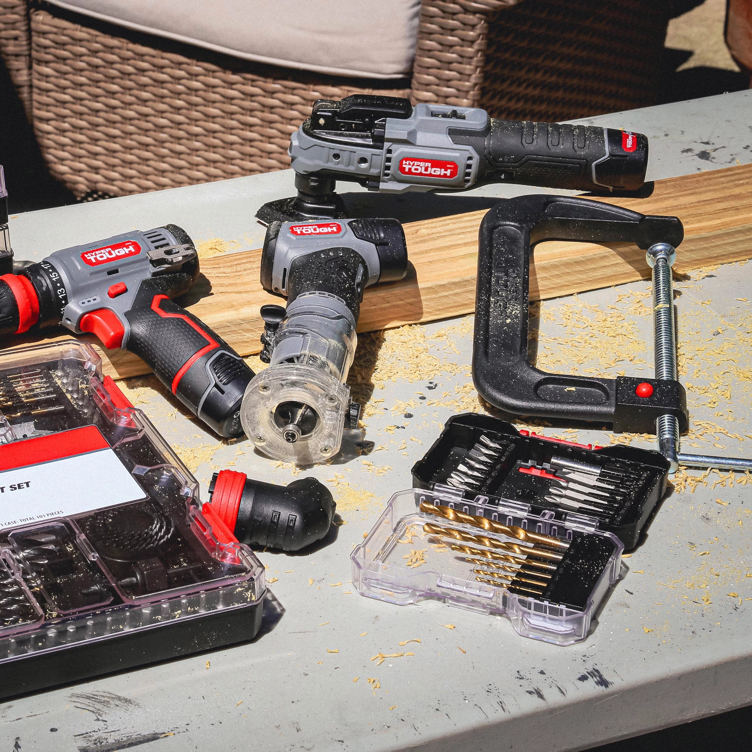 Hyper Tough 12V Max Lithium-Ion Brushless Oscillating Multi-Tool with 1.5Ah Battery and Charger, 80015 - Inhomebuy