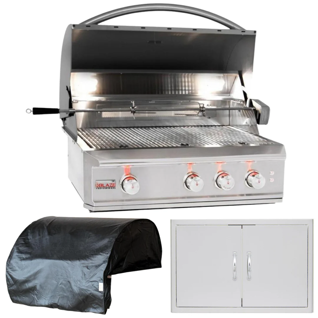 Blaze Professional 34 in. Propane Gas Grill 3 Piece Package, AP-BLZ-3PRO-LP-2 - Inhomebuy