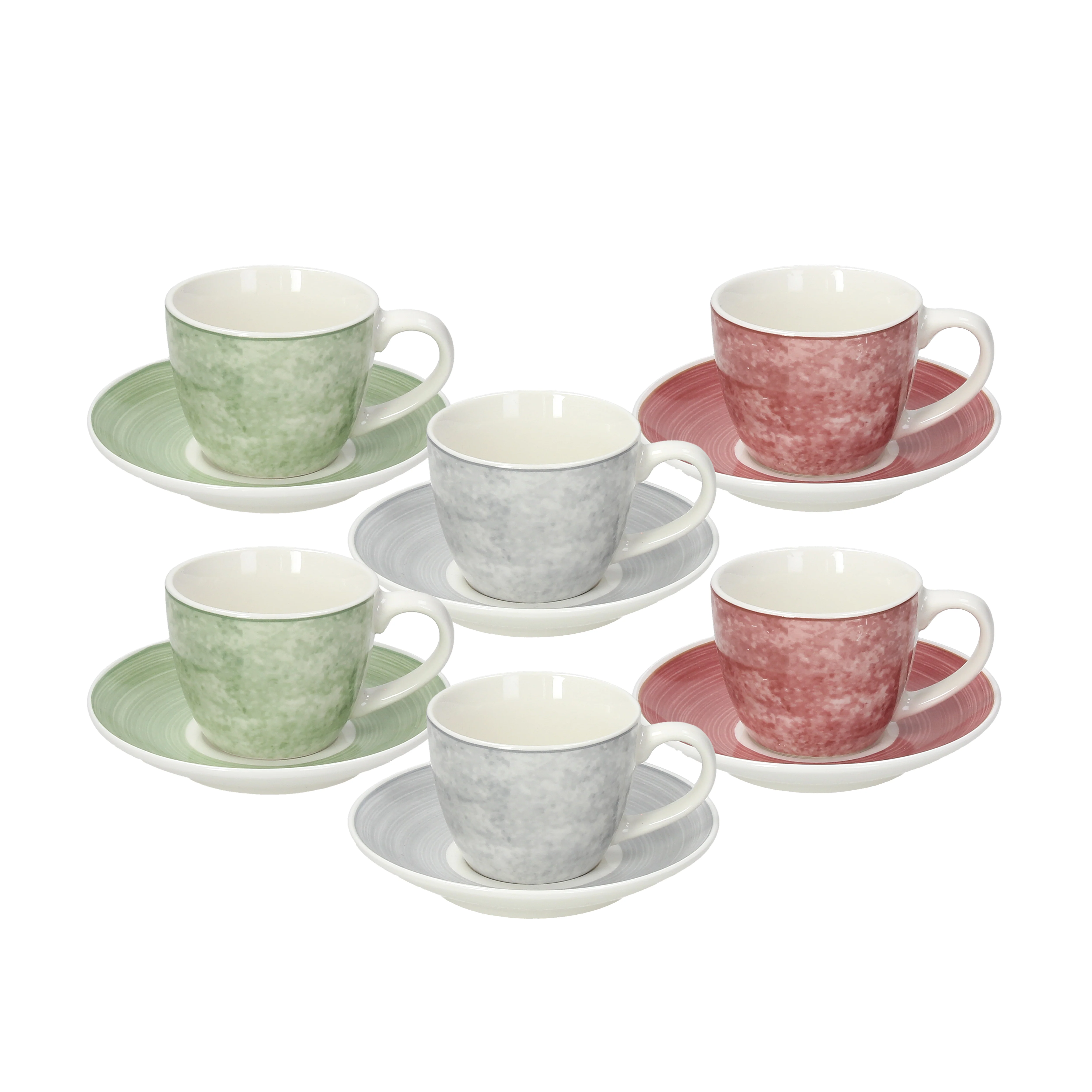 Iris Petra Coffee Cup & Saucer set 6pcs - Inhomebuy