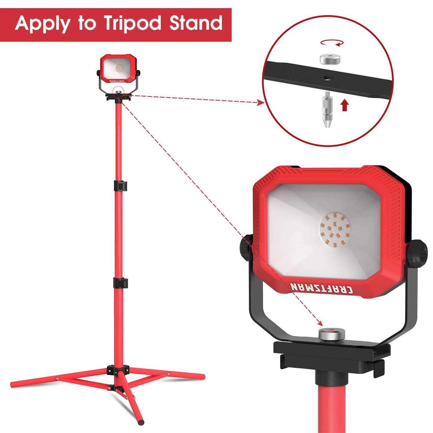 Craftsman 1100 Lumens 4000k Led Tiltable Portable Work Light 2-in-1 Adjustable Metal Rotating Stand and Handle CMXELAYMPL1067 - Inhomebuy