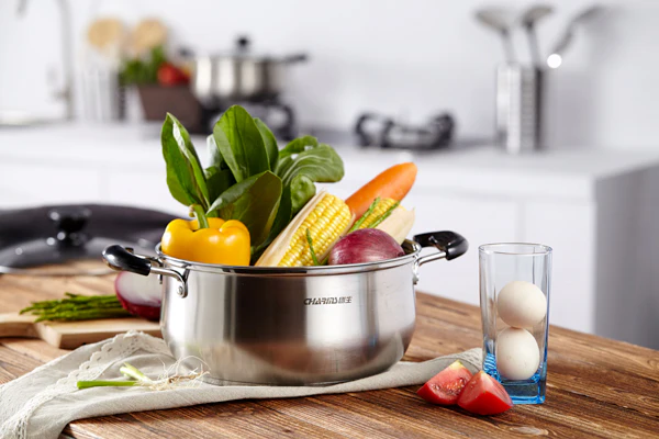 Charms Stainless-Steel Casserole Pot with Glass Lid |24JBC10| 24cm - Inhomebuy