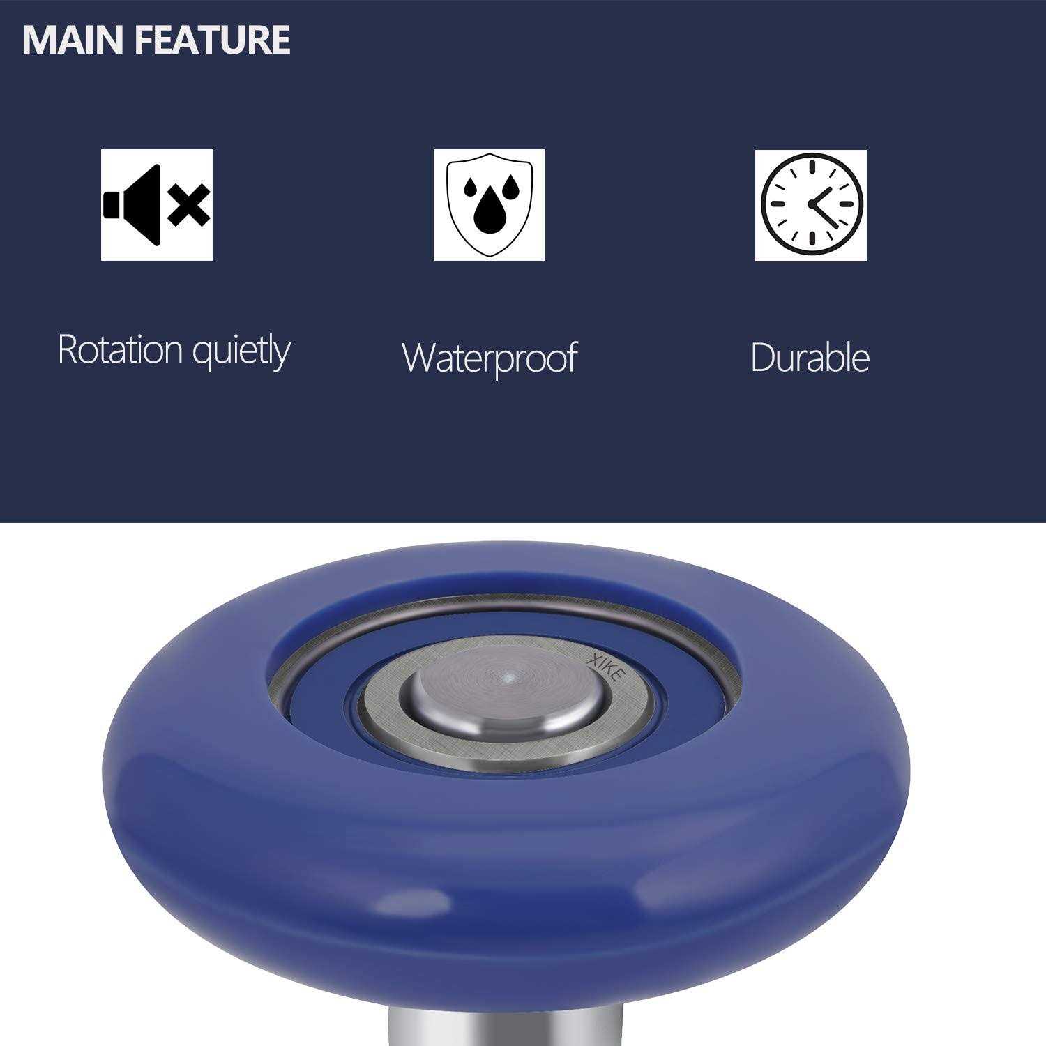 XiKe 10 Pack Blue 2 Nylon Garage Door Roller 7 Stem, Quiet/Durable and High Load - Inhomebuy