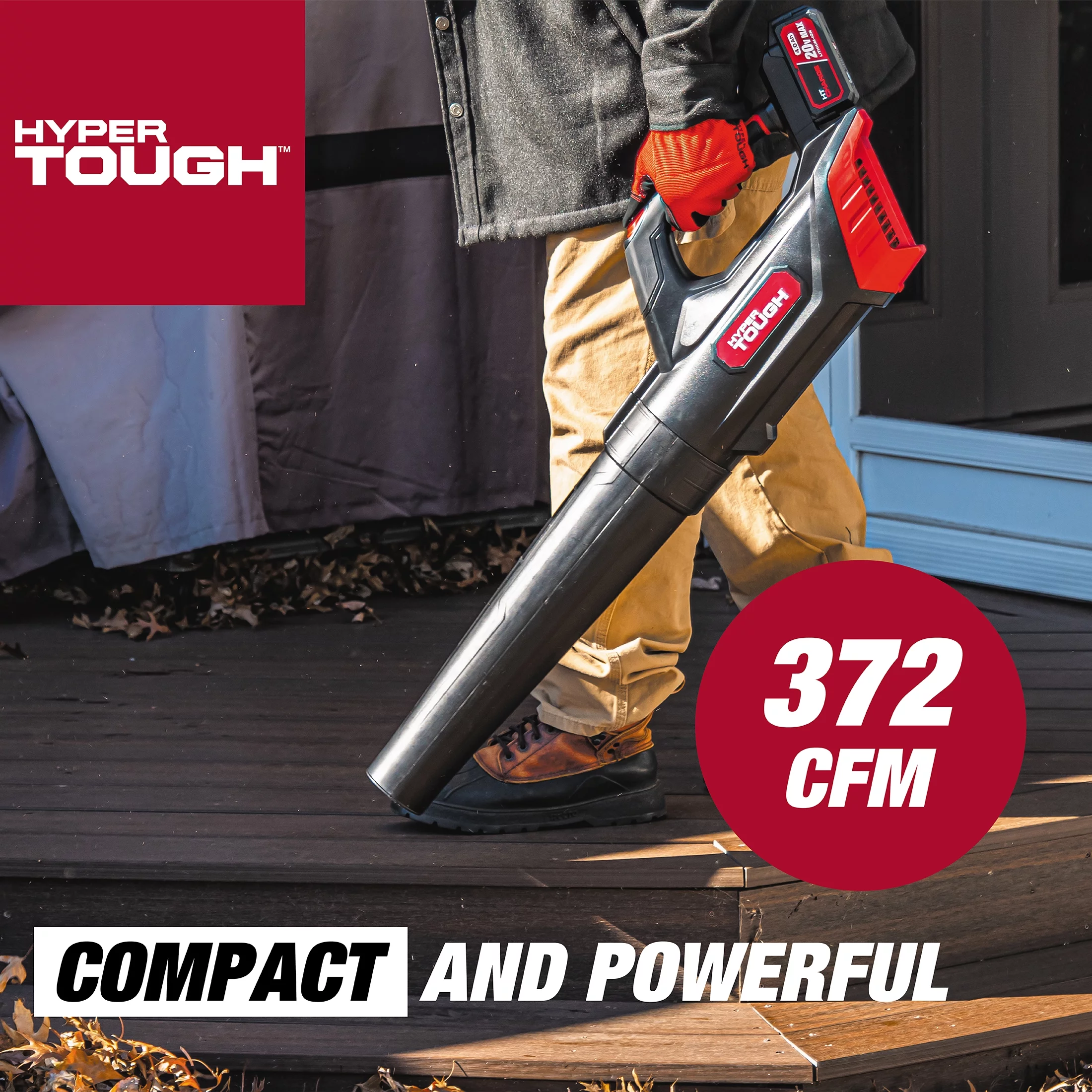 Hyper Tough 20V Max 90 mph 372 CFM 20V 4.0Ah Cordless Handheld Blower - Inhomebuy