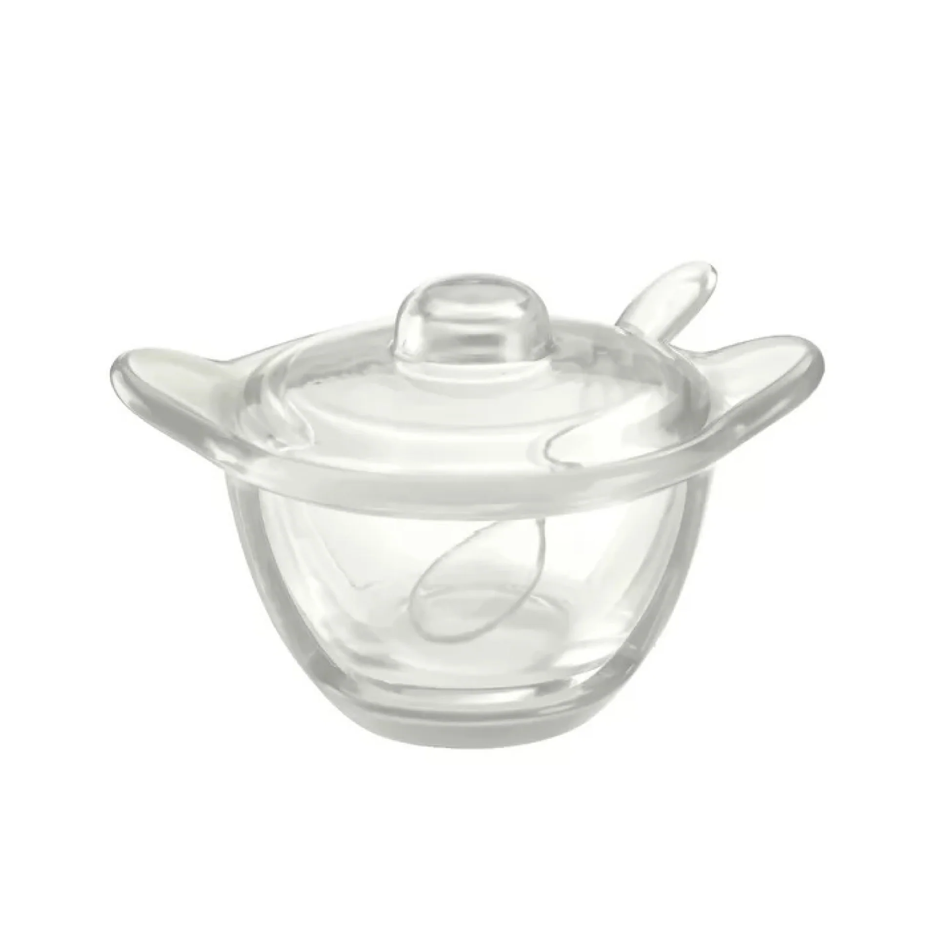 Parm.Server/ Preserve Jar/ Sugar Bowl w.Spoon Bolli Clear Red - Inhomebuy